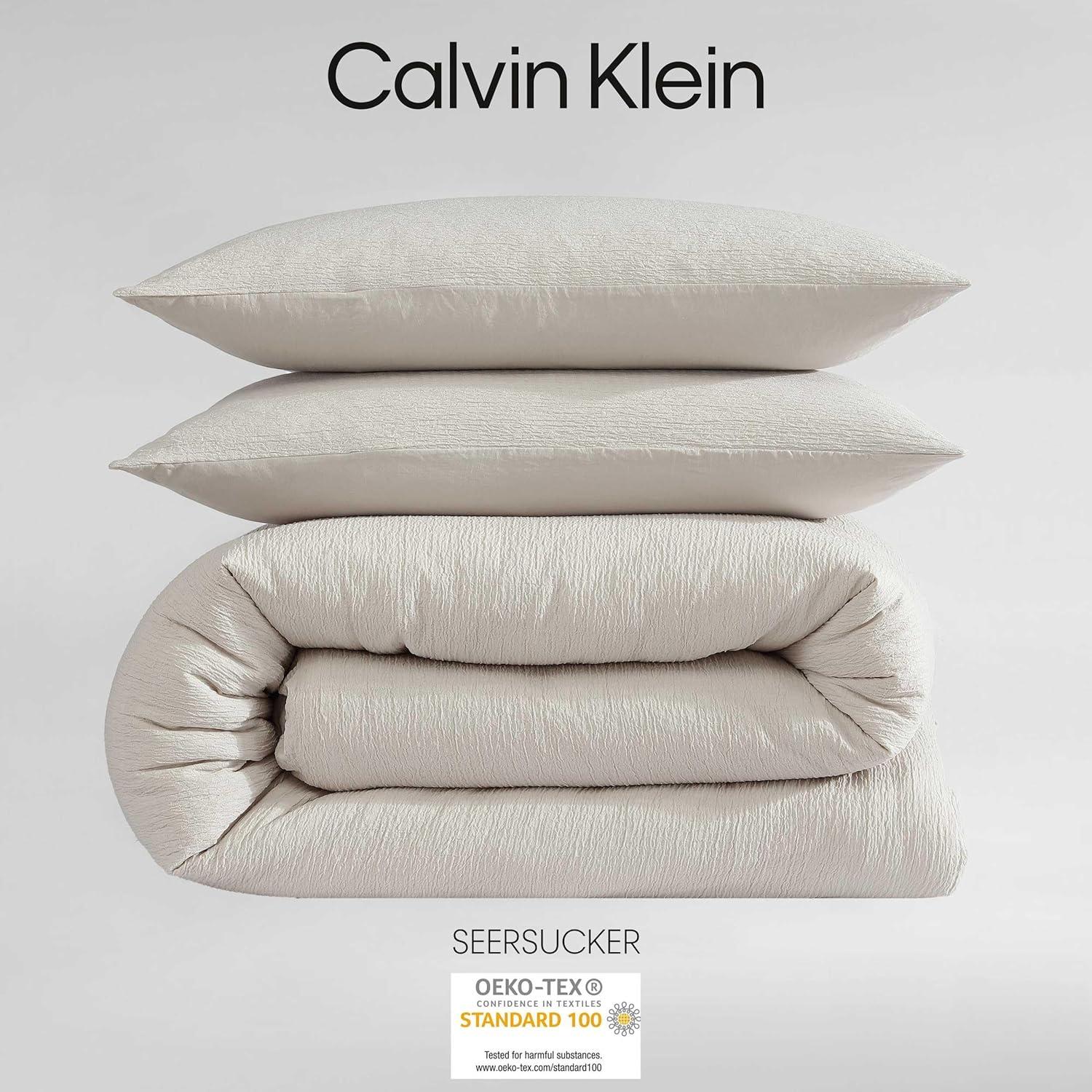 Calvin Klein Calvin Klein Seersucker Reversible 3 Piece Duvet Cover Set