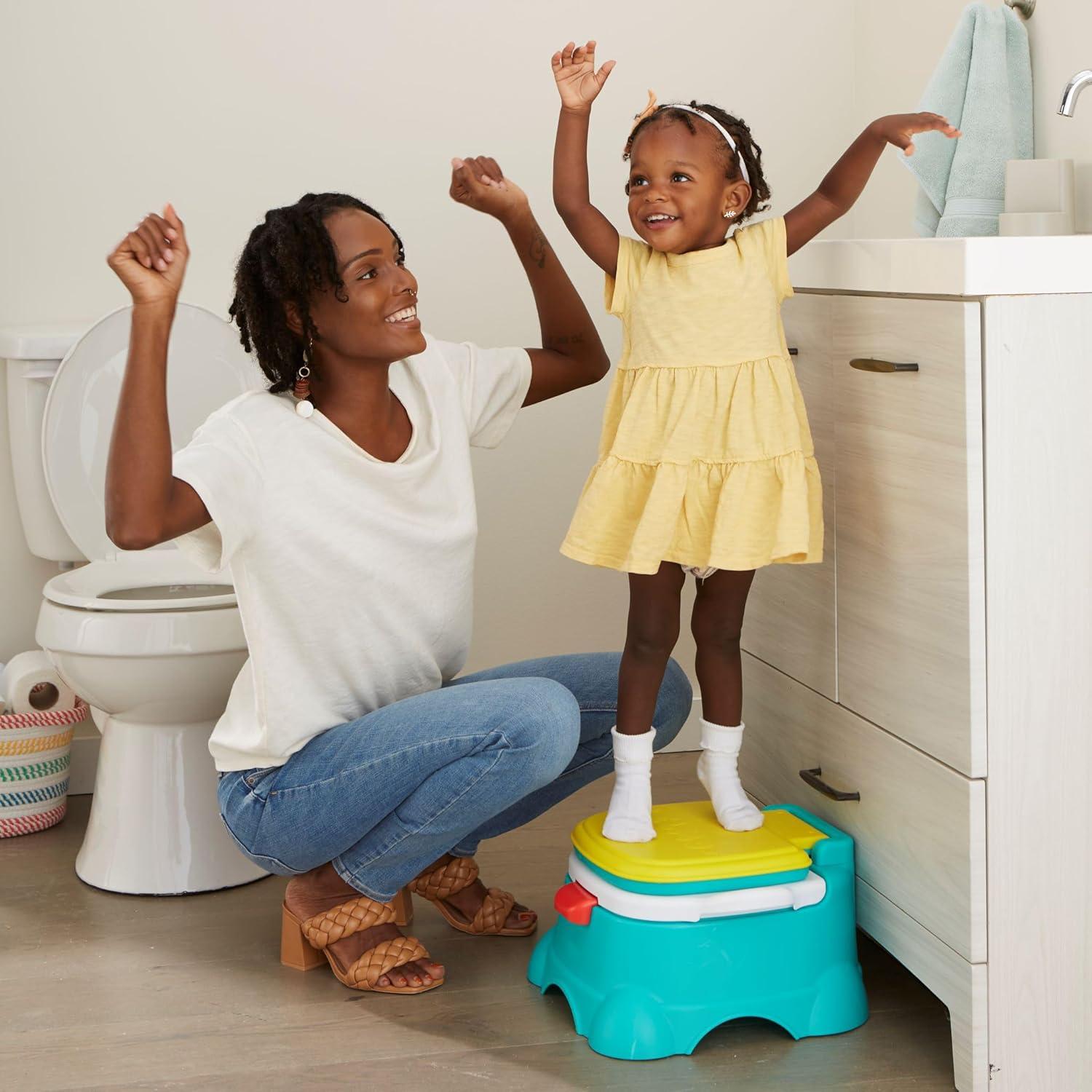 Sesame Street 3-in-1 Potty Chair, Step Stool and Toilet Training Seat - Elmo Hooray!