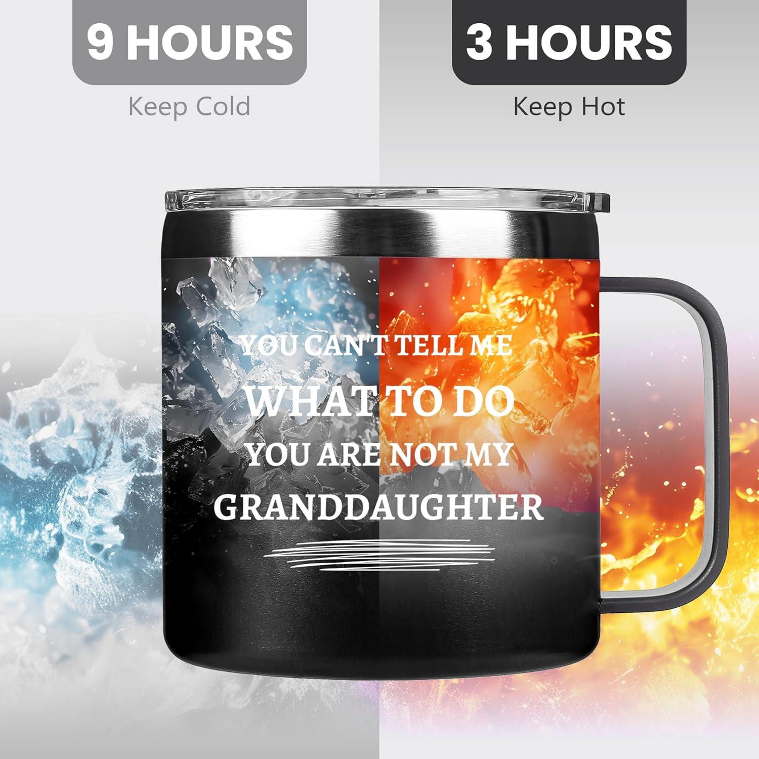 Best Grandpa Gifts for Christmas - 14Oz Grandpa Mug (Black) - You Are Not My Granddaughter -