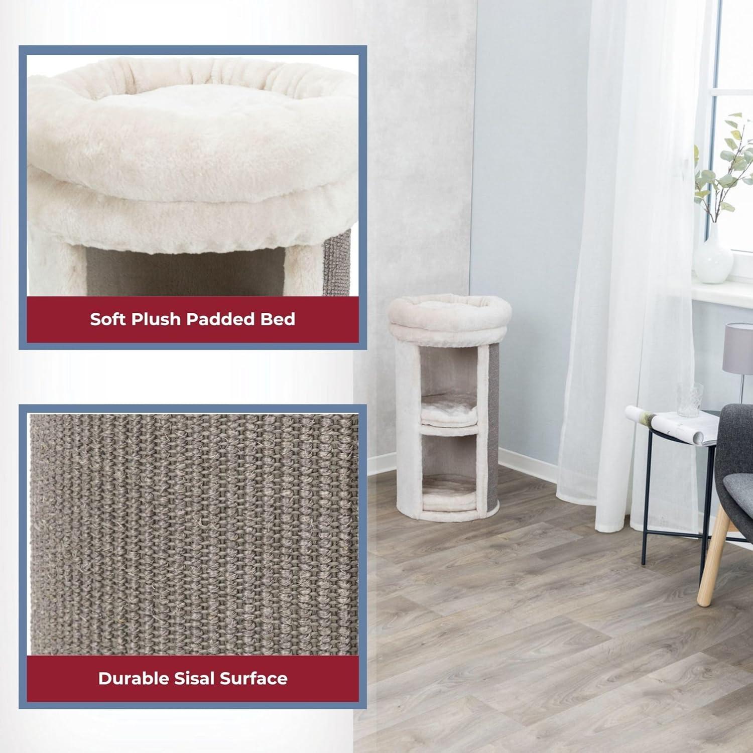 TRIXIE TRIXIE Mexia 29" Cat Tower, 2-Story Cat Condo, Removable Cushions, Cat Bed, Sisal Cat Scratcher, Cat Cube