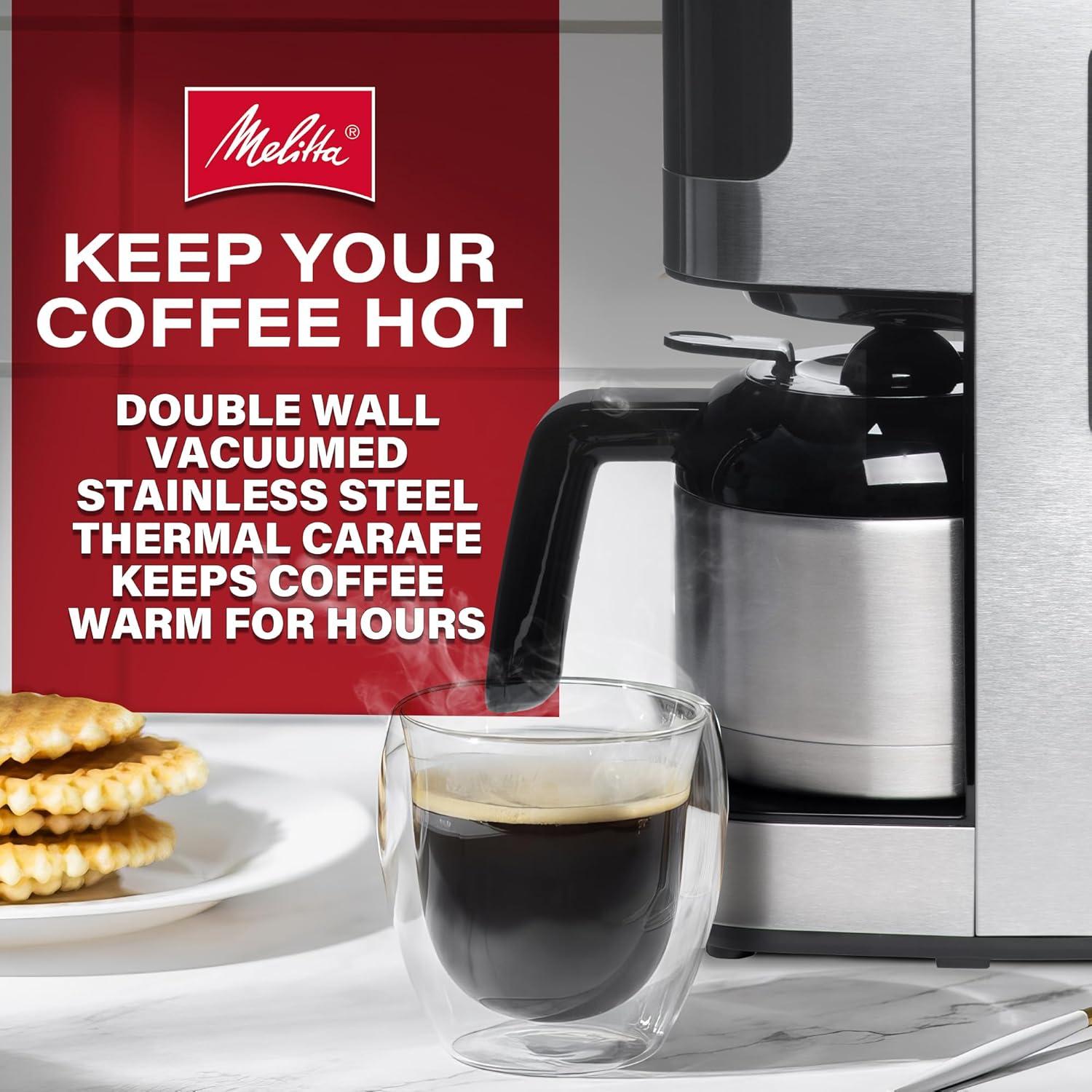 Melitta MCM010PULBK1 Melitta Aroma Tocco 8-cup Drip Coffee Maker With Thermal Carafe And Touch Control Display