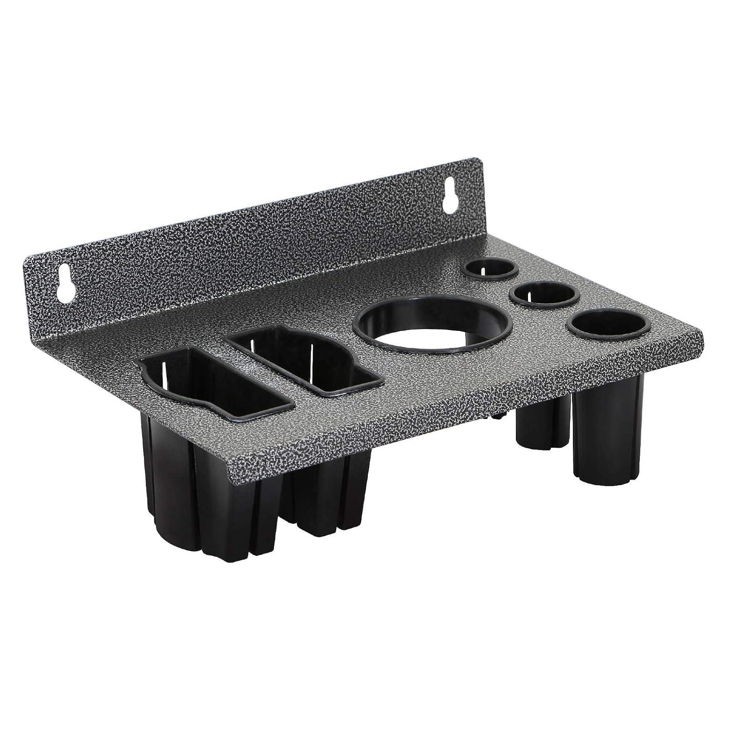 Jet-Black Steel Wall Mount Salon Appliance Holder