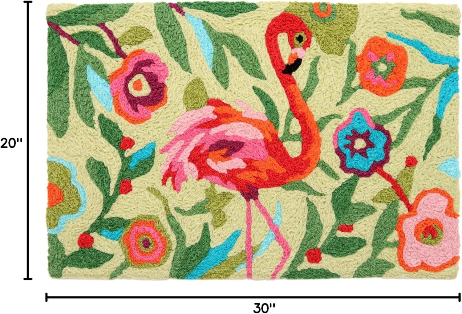 Jellybean Flamingo Garden Doormat – 20"x30" Indoor/Outdoor, Washable Entryway Mat