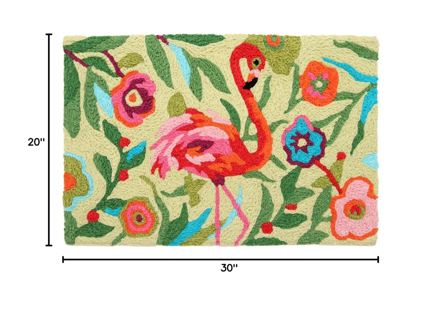 Jellybean Flamingo Garden Doormat – 20"x30" Indoor/Outdoor, Washable Entryway Mat
