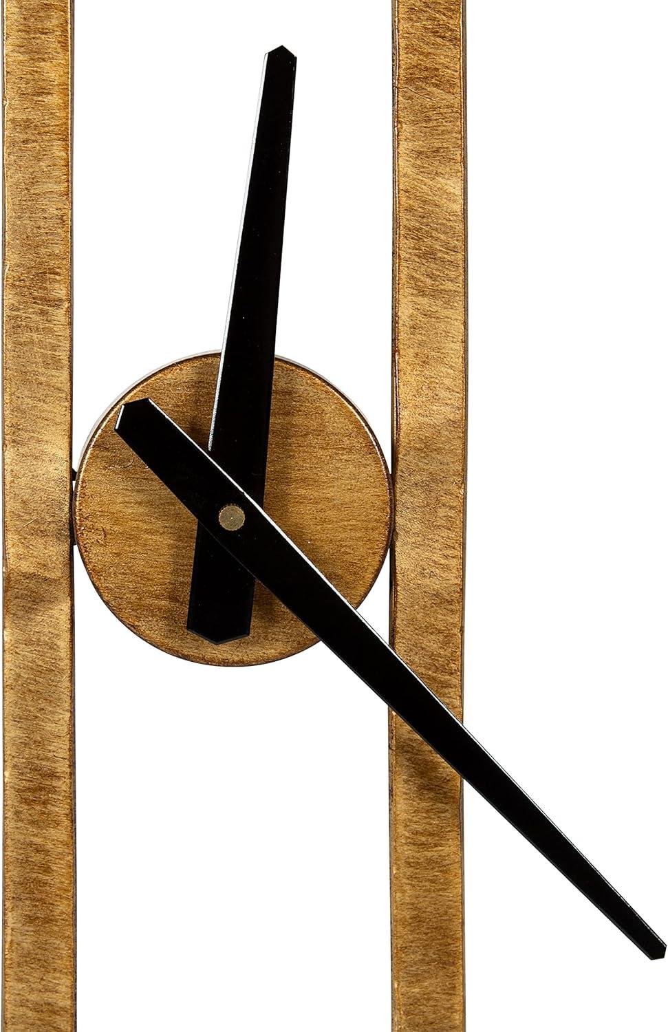 22" Gold Metal Numberless Wall Clock with Black Hands