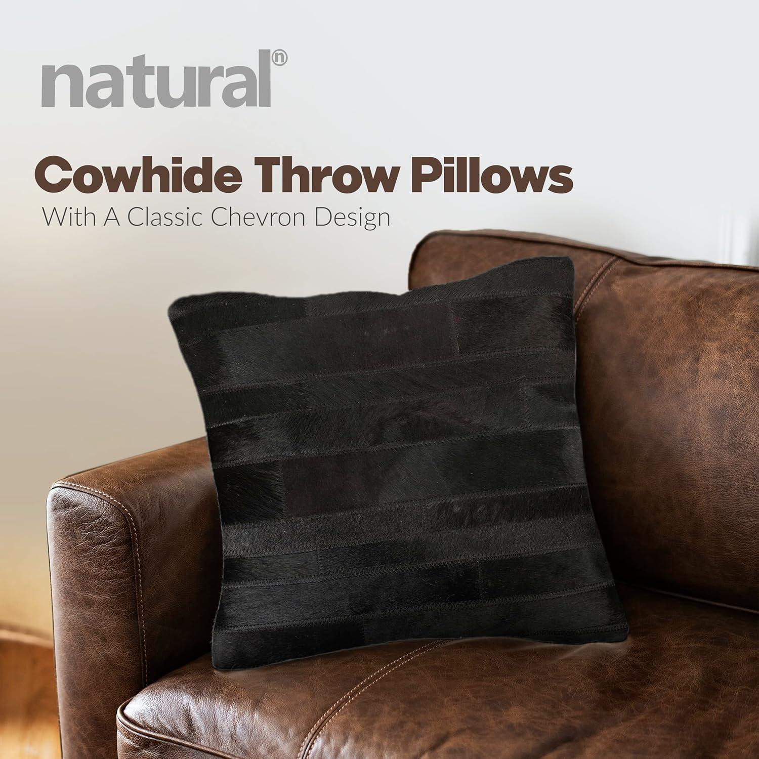 eRug Outlet Torino Leather/Suede Throw Square Pillow Cover & Insert