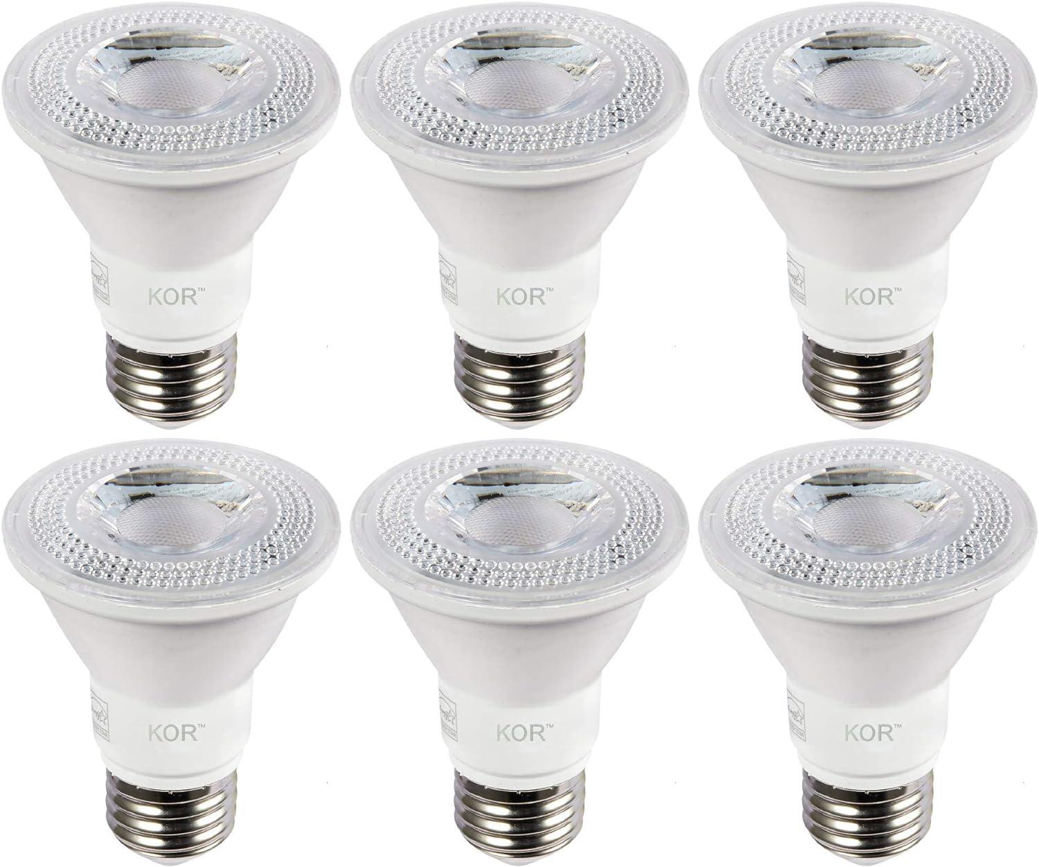 KOR 6-Pack White Dimmable LED PAR20 Flood Light Bulbs