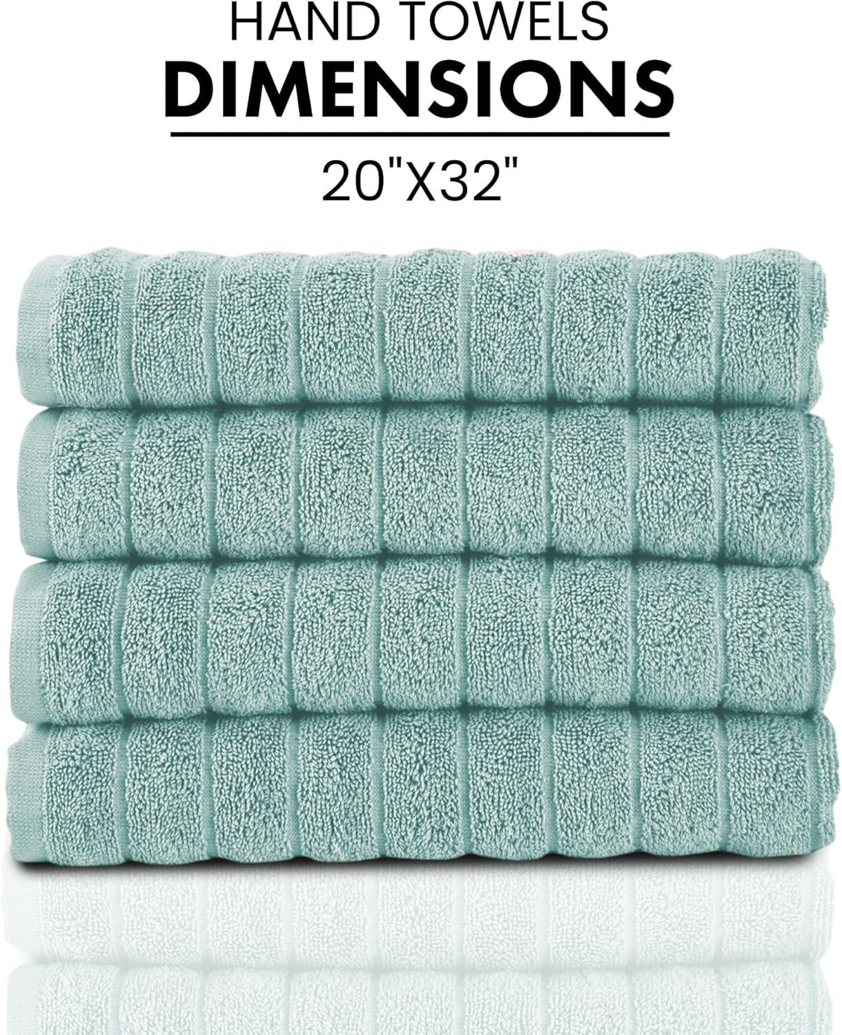 Spa Green Turkish Cotton Hand Towels Set of 4