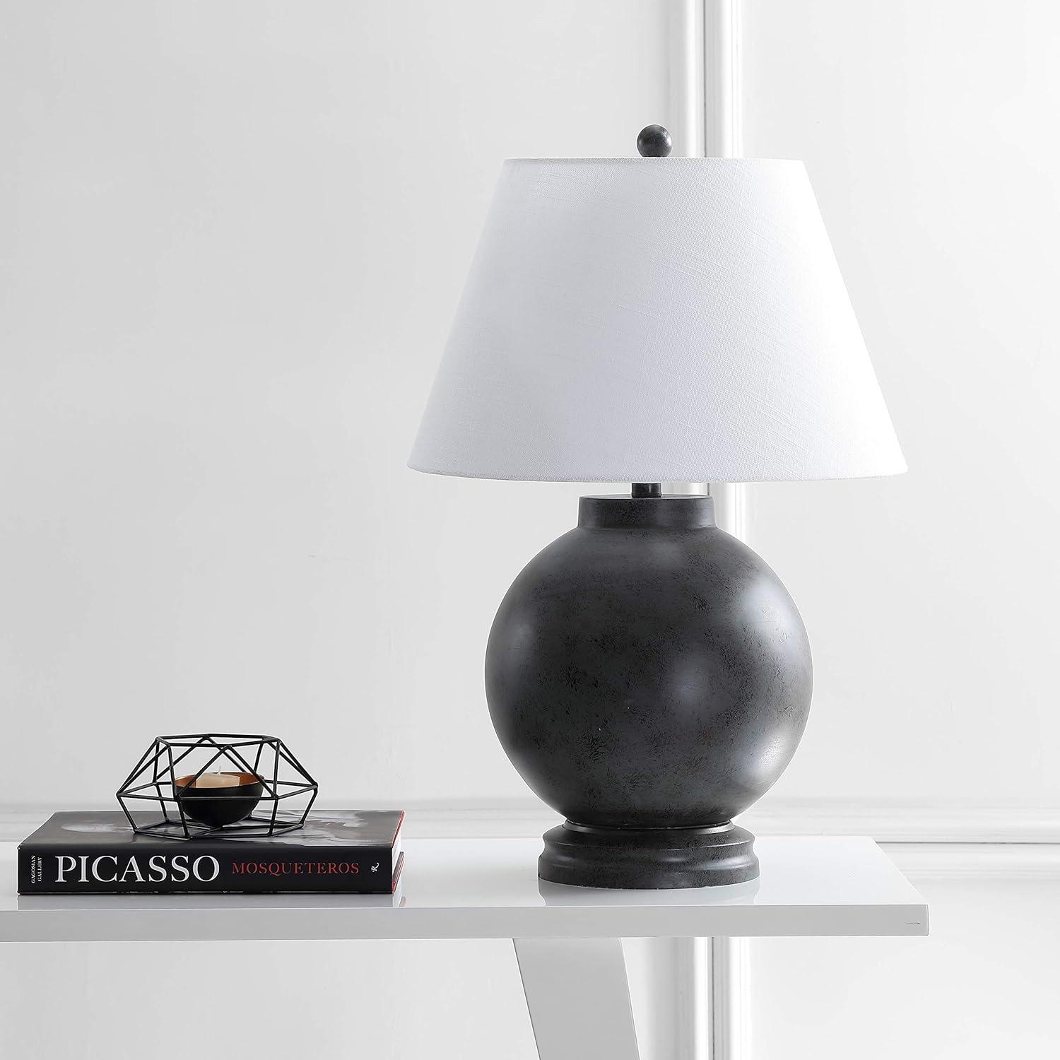 JONATHAN Y JYL3040A Sophie 26" Resin LED Table Lamp Contemporary Transitional Bedside Desk Nightstand Lamp for Bedroom Living Room Office College Bookcase LED Bulb Included, Dark Gray