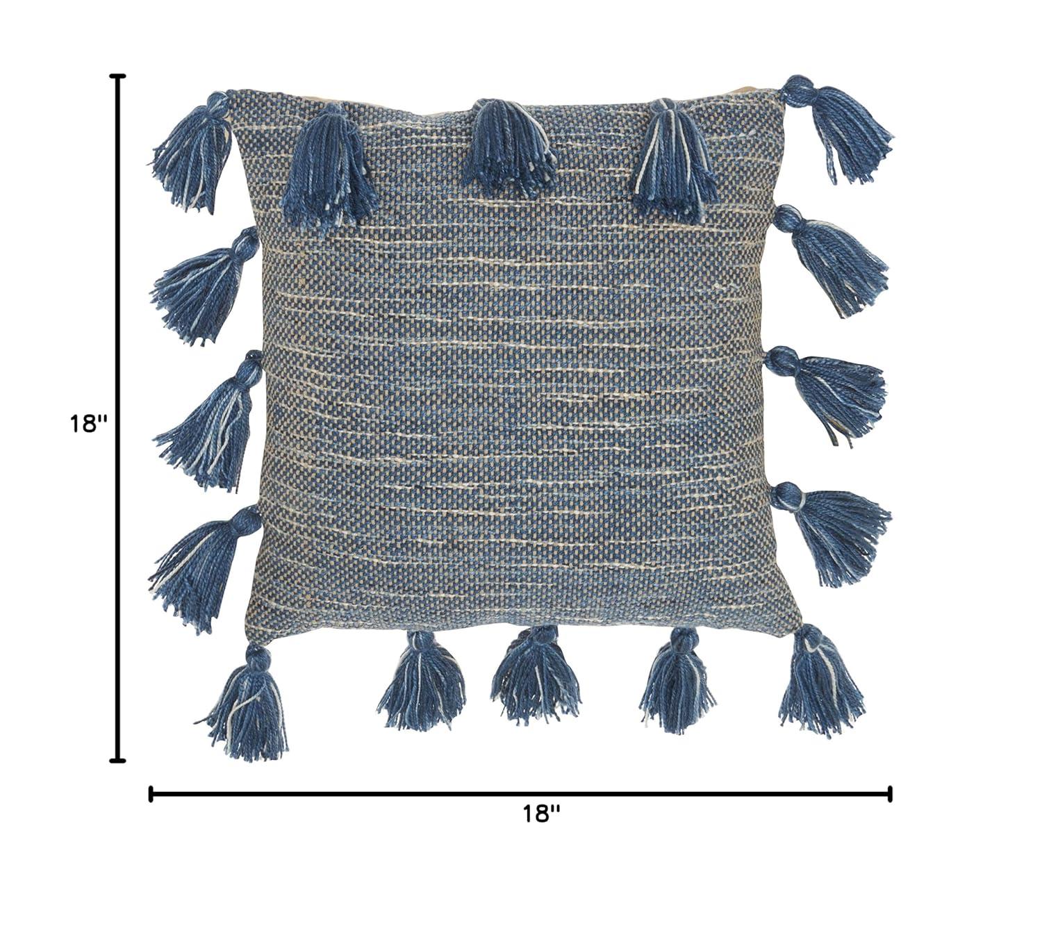 Mina Victory 18" Polyester Blend Throw Pillow With Tassels