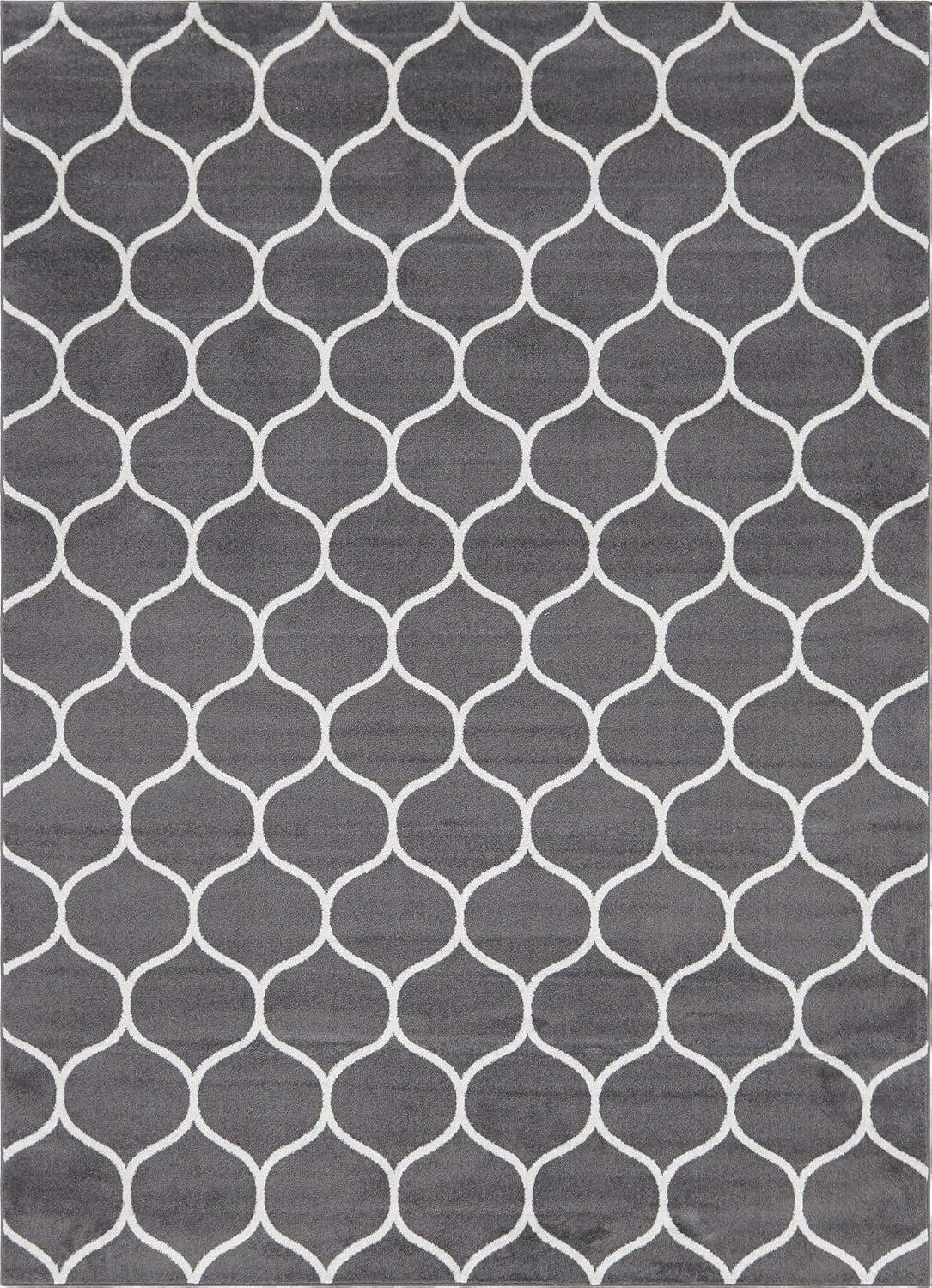 Unique Loom Trellis Frieze Rounded Area Rug