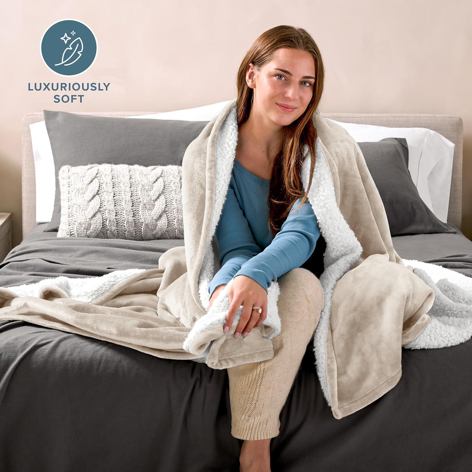 Bare Home Sherpa Fleece Blanket