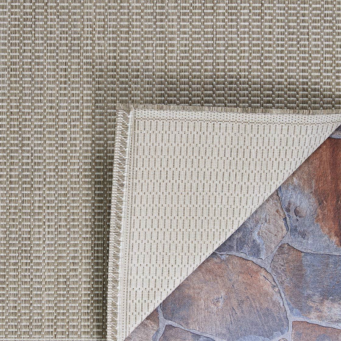 Champagne Taupe Flat Woven Rectangular Indoor/Outdoor Rug