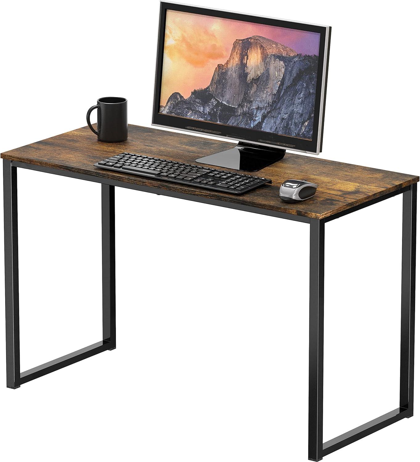 SHW Home Office 32-Inch Computer Desk, Rustic Brown