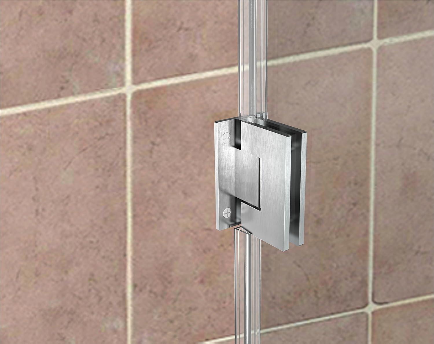 Kinkade 32.75" - 33.25" W x 72" H Frameless Hinged Shower Door