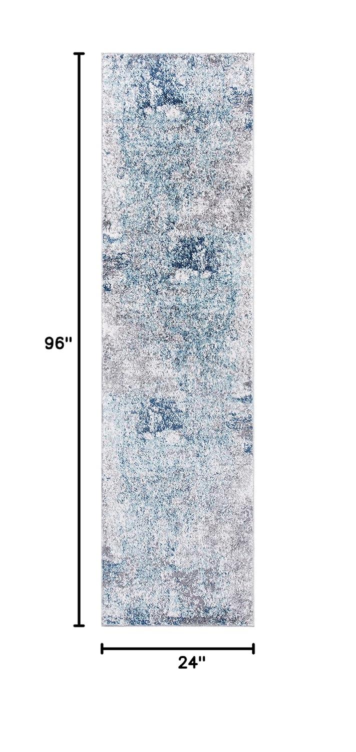 Aston ASN705 Power Loomed Indoor Runner Rug - Light Blue/Grey - 2'x8' - Safavieh