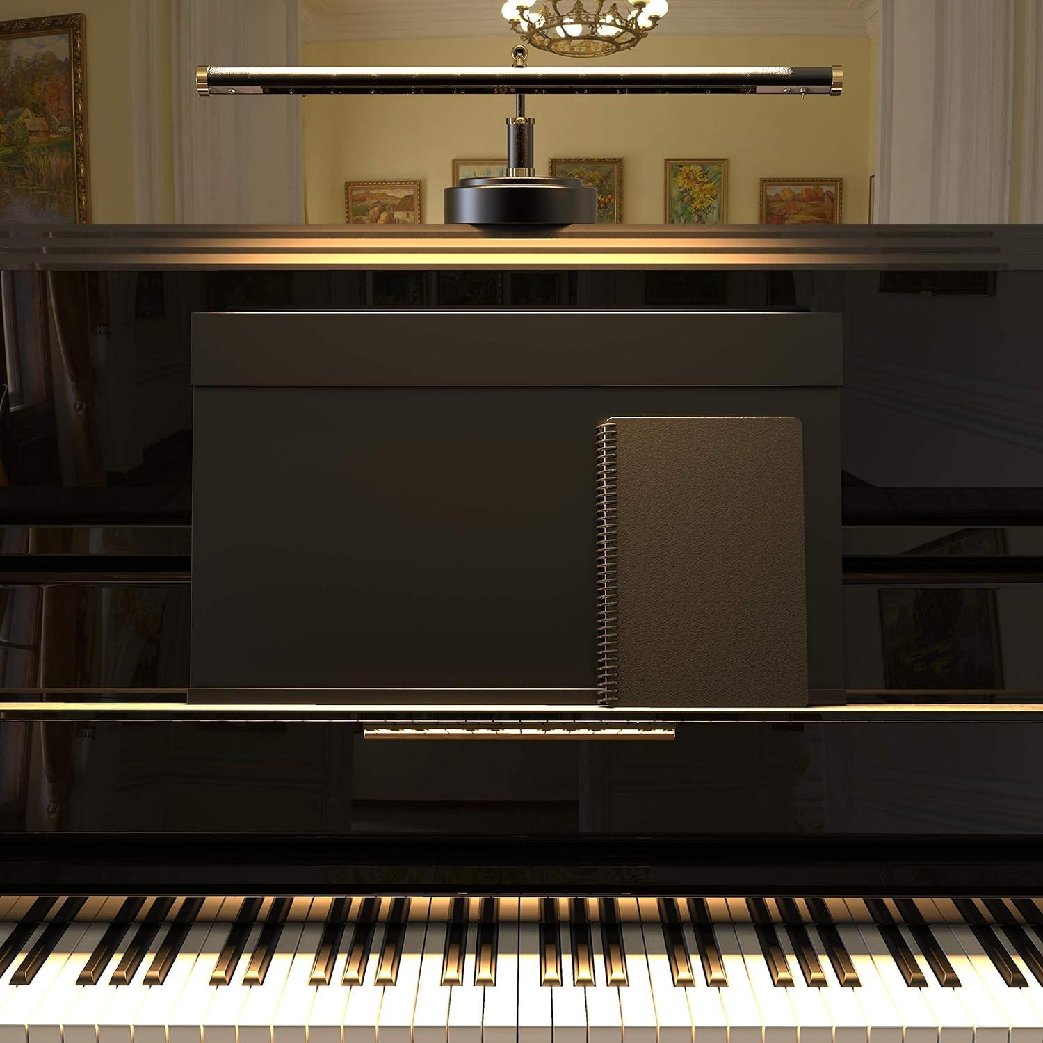 19" LED Upright Piano Light in Mahogany Bronze