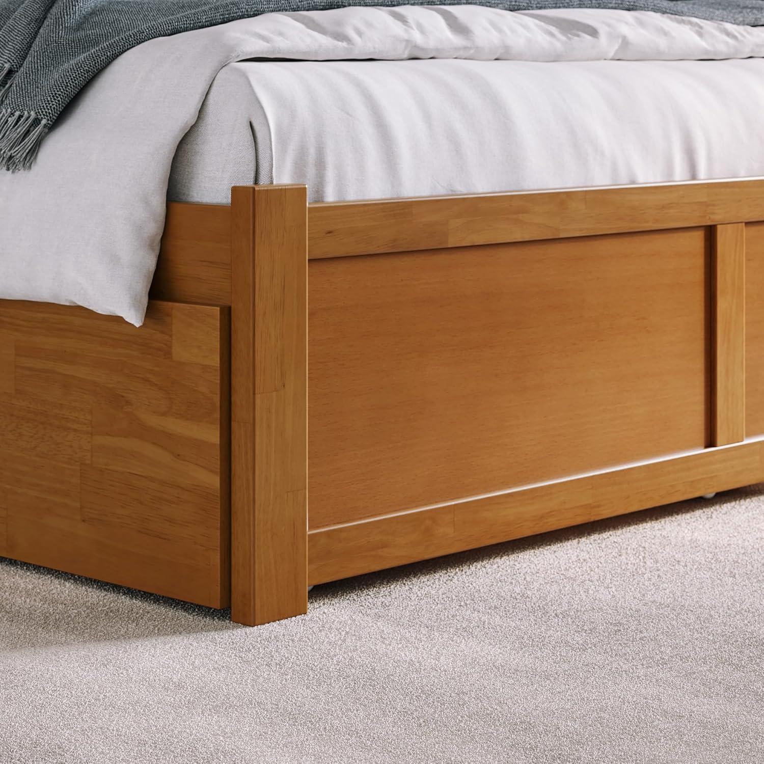 Solid Wood Platform Storage Bed