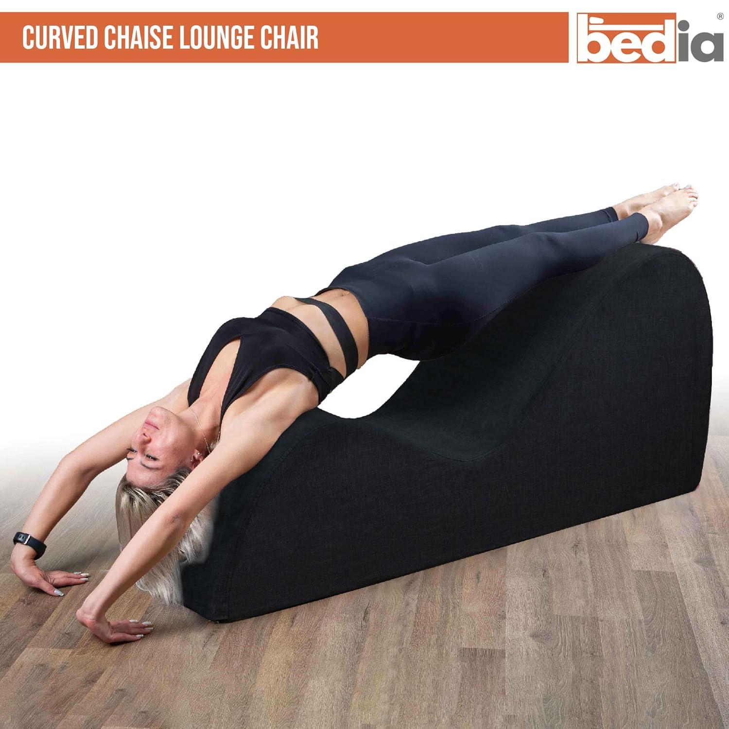 Black Microvelvet Armless Chaise Lounger with Polyurethane Foam
