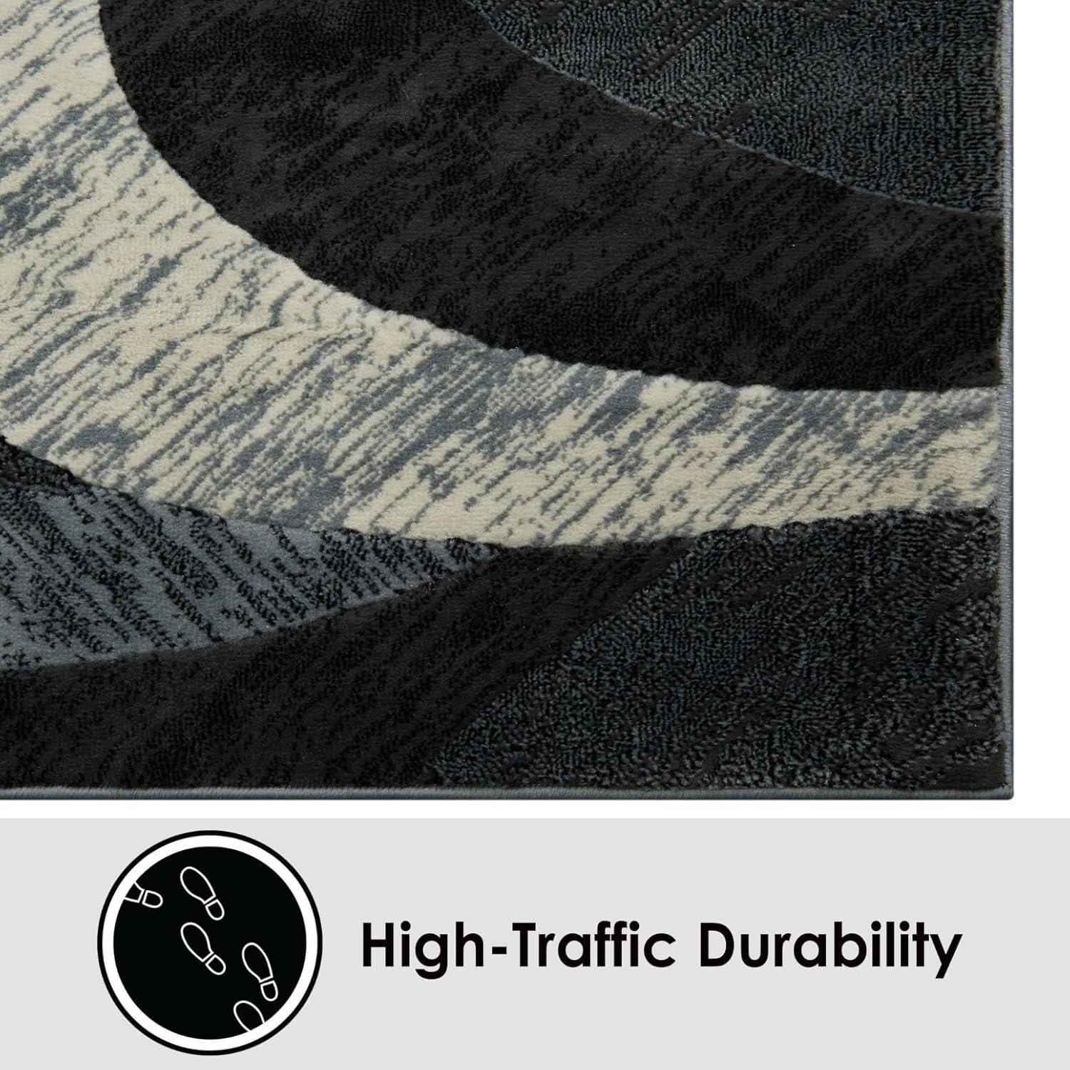 Home Dynamix Catalina Huron Contemporary Abstract Swirl Area Rug, Grey/Ivory, 7'10"x10'2"