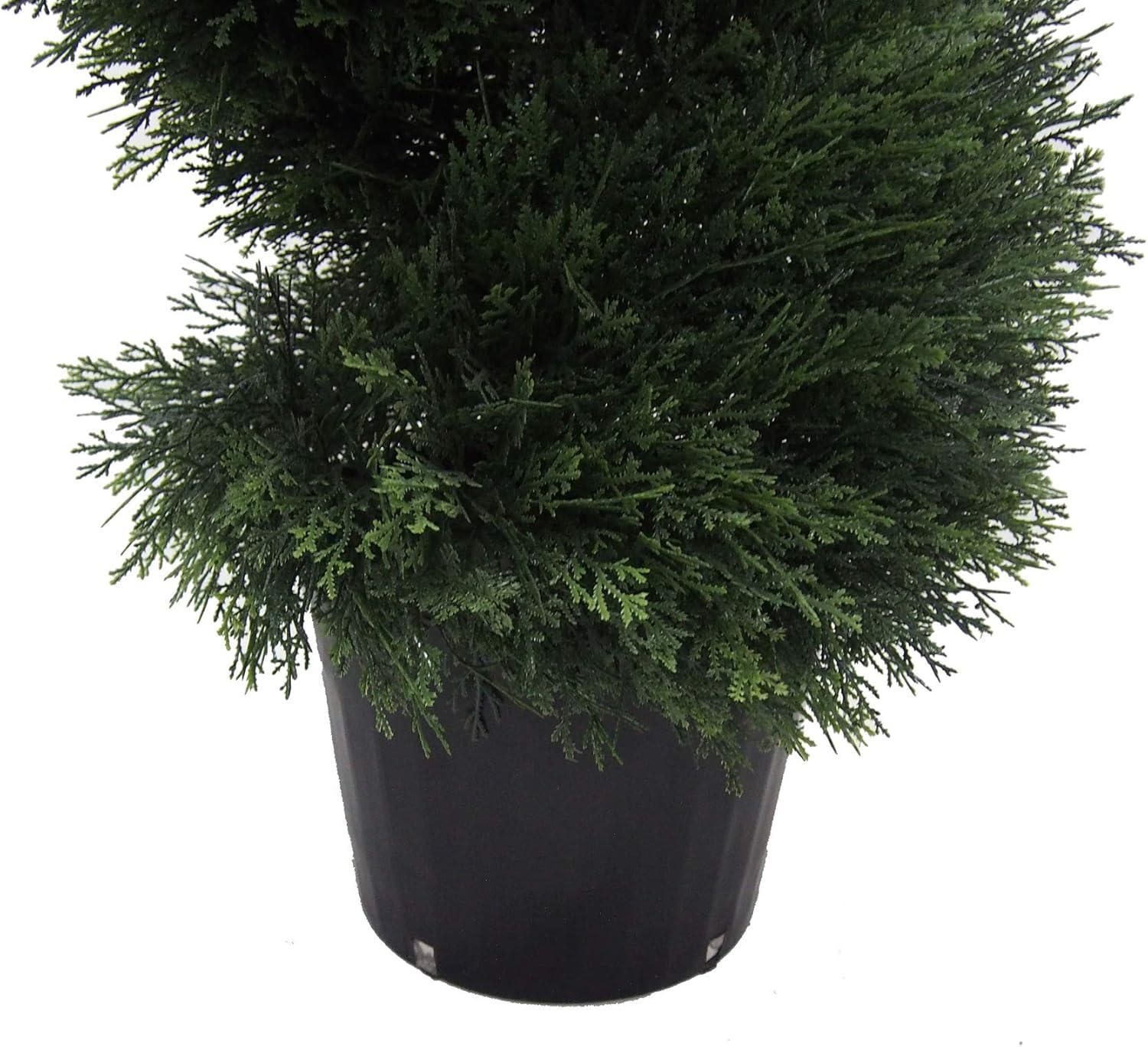 Vickerman 6' Artificial Potted Green Cedar Spiral Tree.