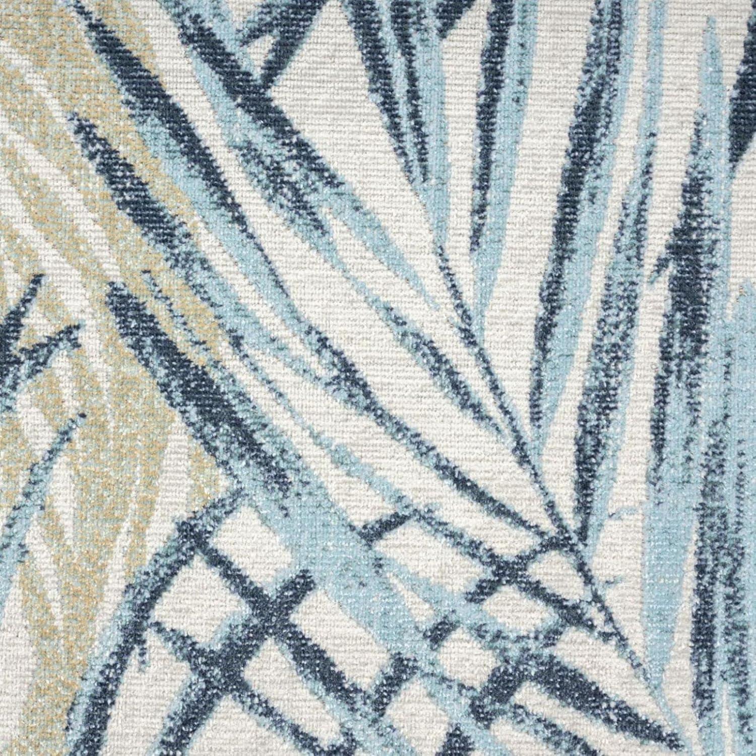 Tommy Bahama Malibu Palm Springs Coastal Indoor/Outdoor Area Rug, Ivory/Aqua Blue