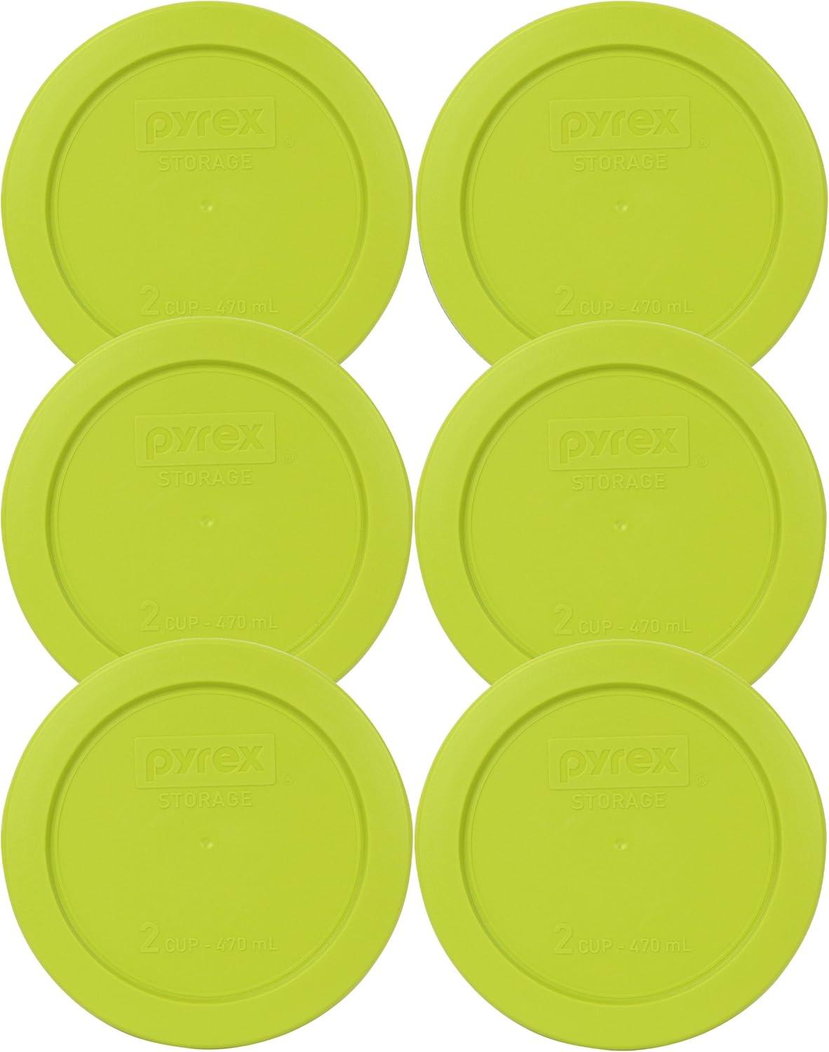 Pyrex 2 Cup 6pc Round Glass Food Storage Value Pack Red: Glass Storage Containers with Lids, Microwave & Dishwasher Safe