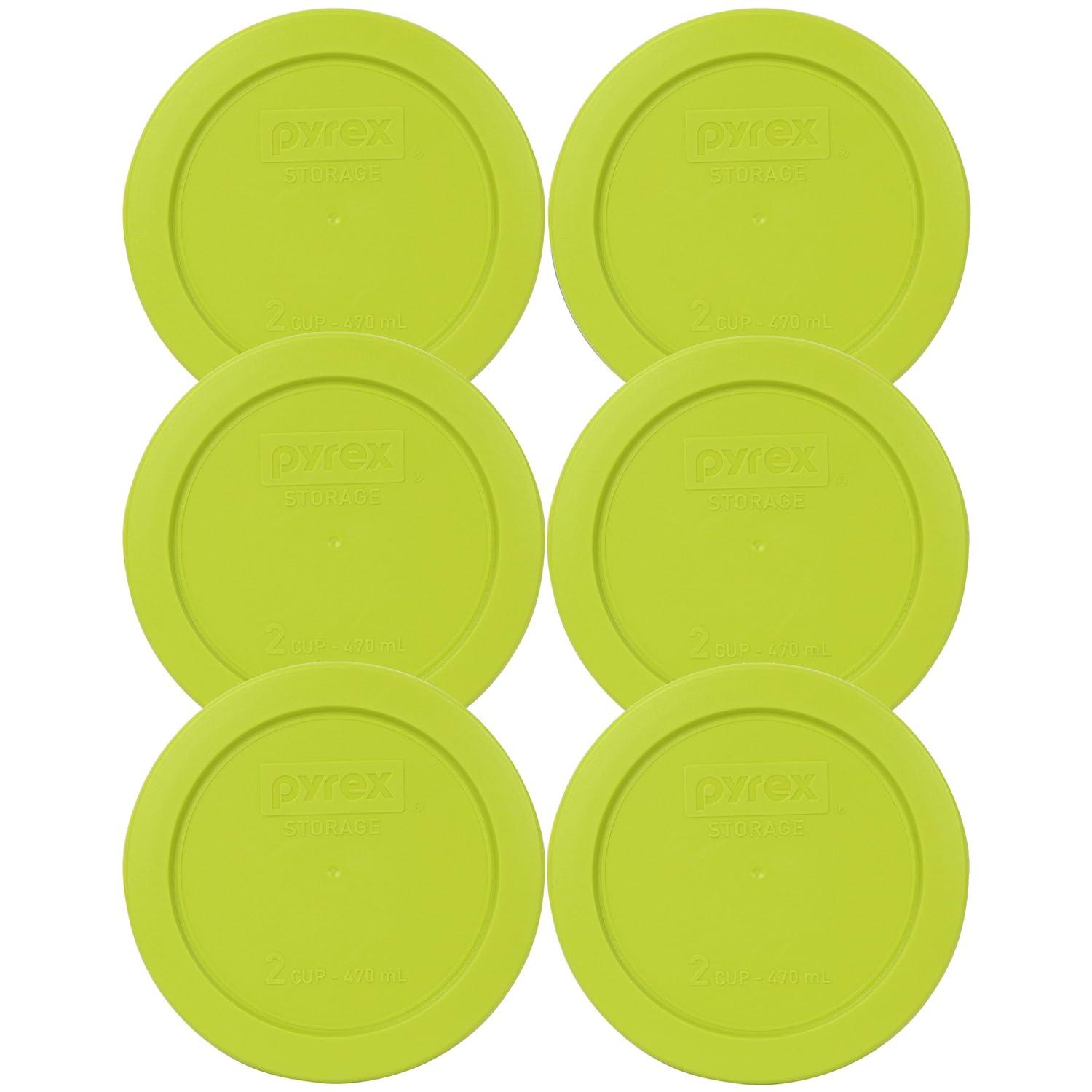 Pyrex 2 Cup 6pc Round Glass Food Storage Value Pack Red: Glass Storage Containers with Lids, Microwave & Dishwasher Safe