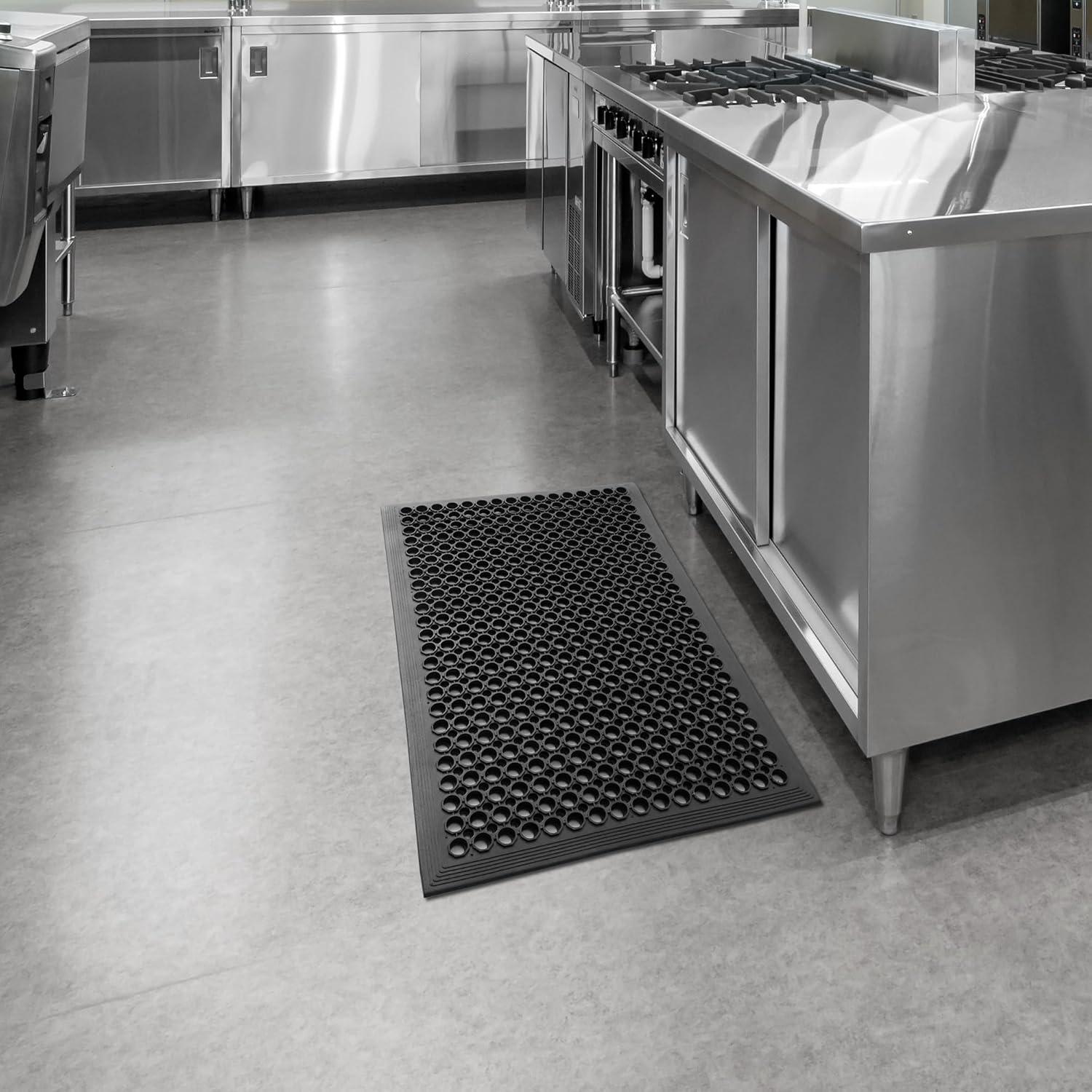GRIDMANN Anti-Fatigue Restaurant Floor Mat, Non-Slip Rubber Drainage Mat
