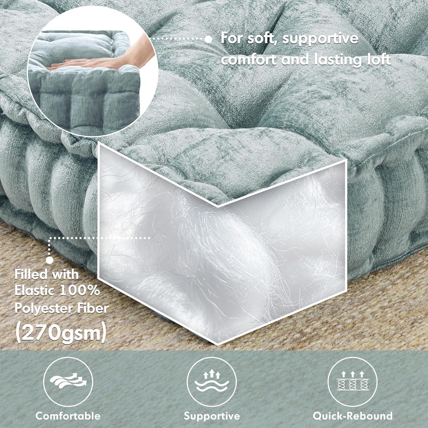 Intelligent Design Azza Poly Chenille Square Floor Pillow Cushion