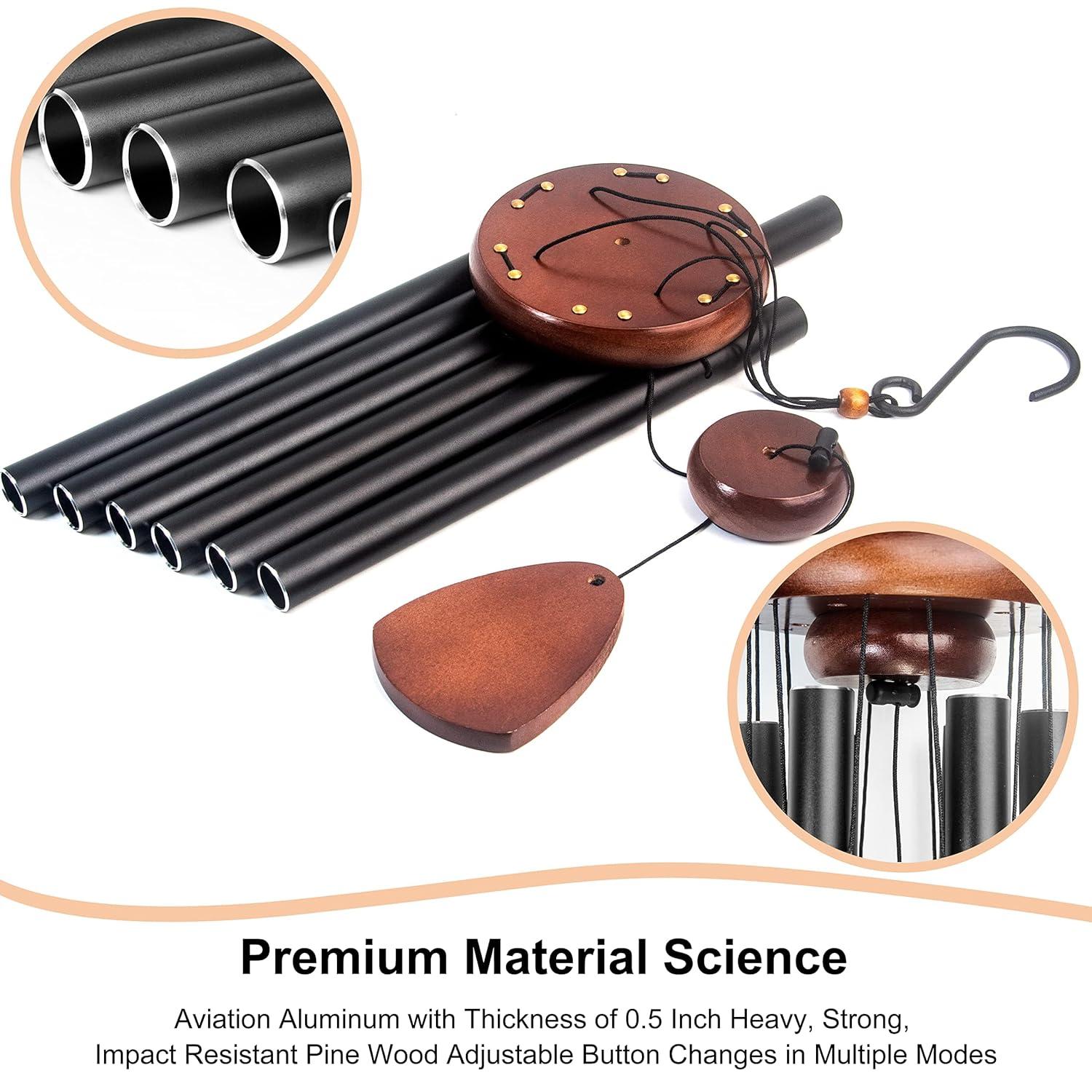 Large Aluminium Wind Chimes 37 Inches to Create a Zen Atmosphere Suitable for Outdoor, Garden, Patio Decoration. Classic Wind Chimes with Wind
