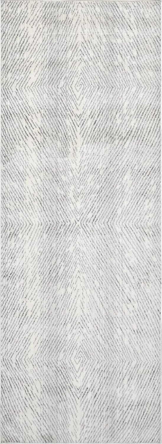 Jazlyn Beige Chevron Pattern Runner Rug 2' 6" x 6'