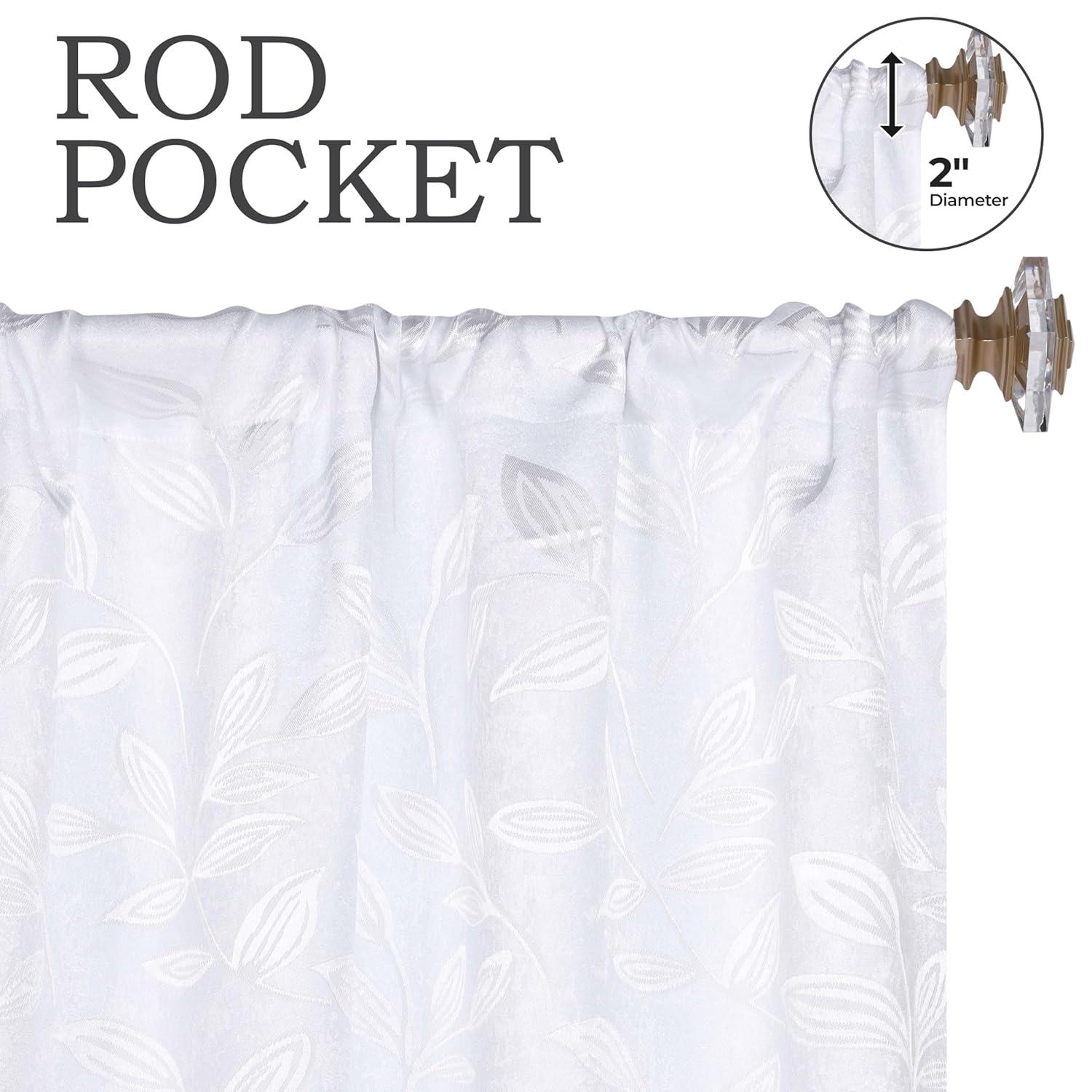 White Polyester Blackout Grommet Curtains 70" x 63"
