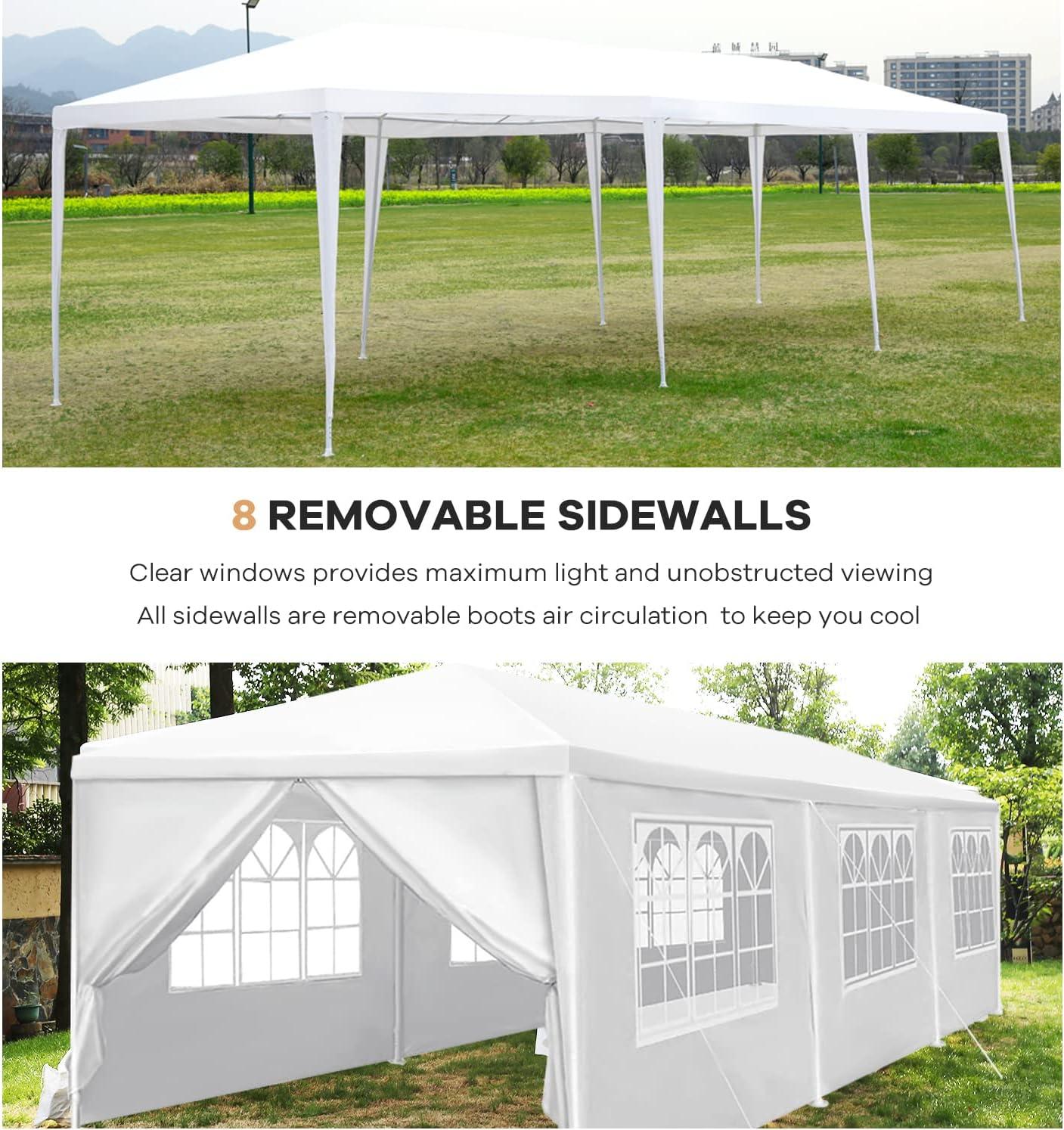 Ktaxon 10' X 30' Canopy Tent with 8 Side Walls for Party Wedding Camping and BBQ
