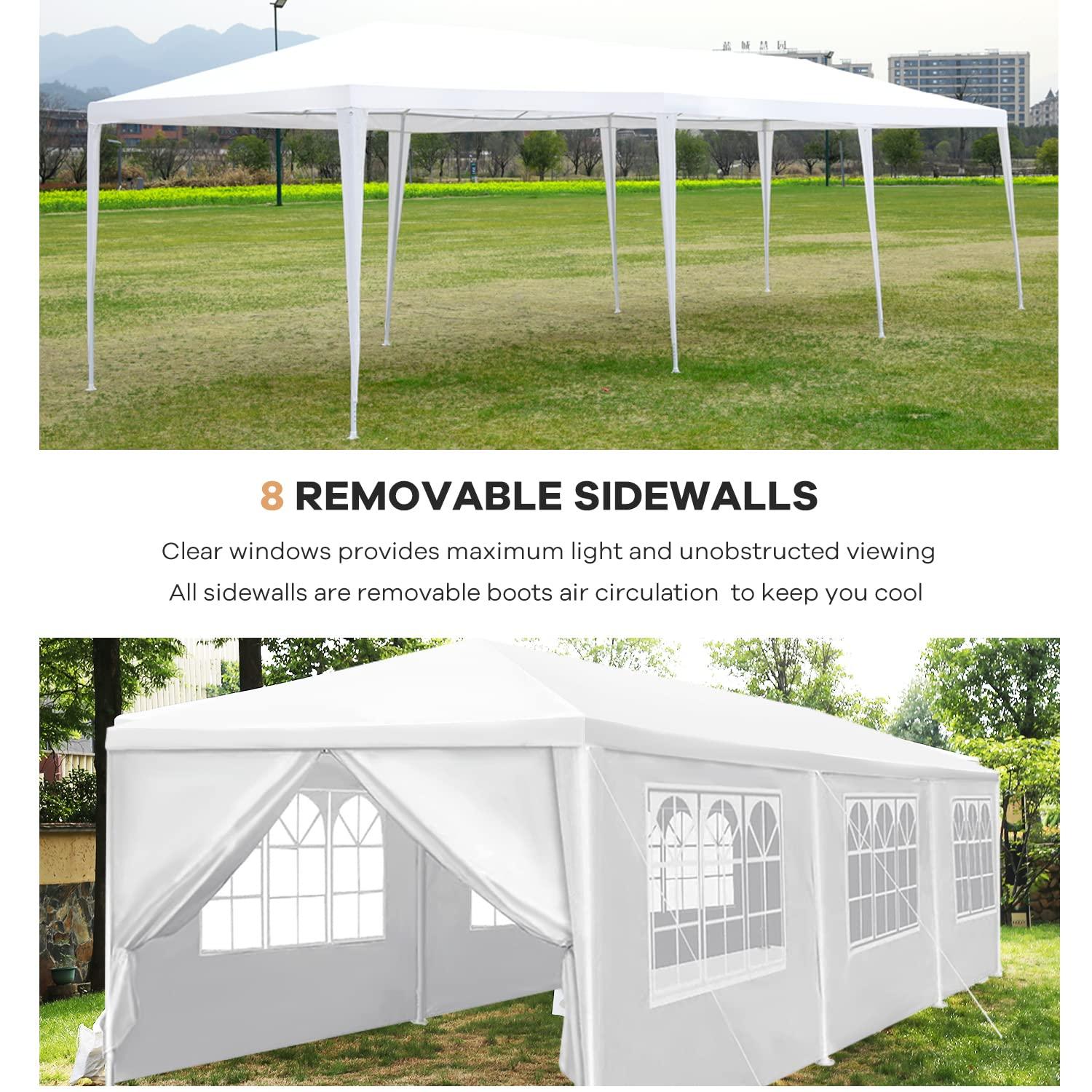 Ktaxon 10' X 30' Canopy Tent with 8 Side Walls for Party Wedding Camping and BBQ