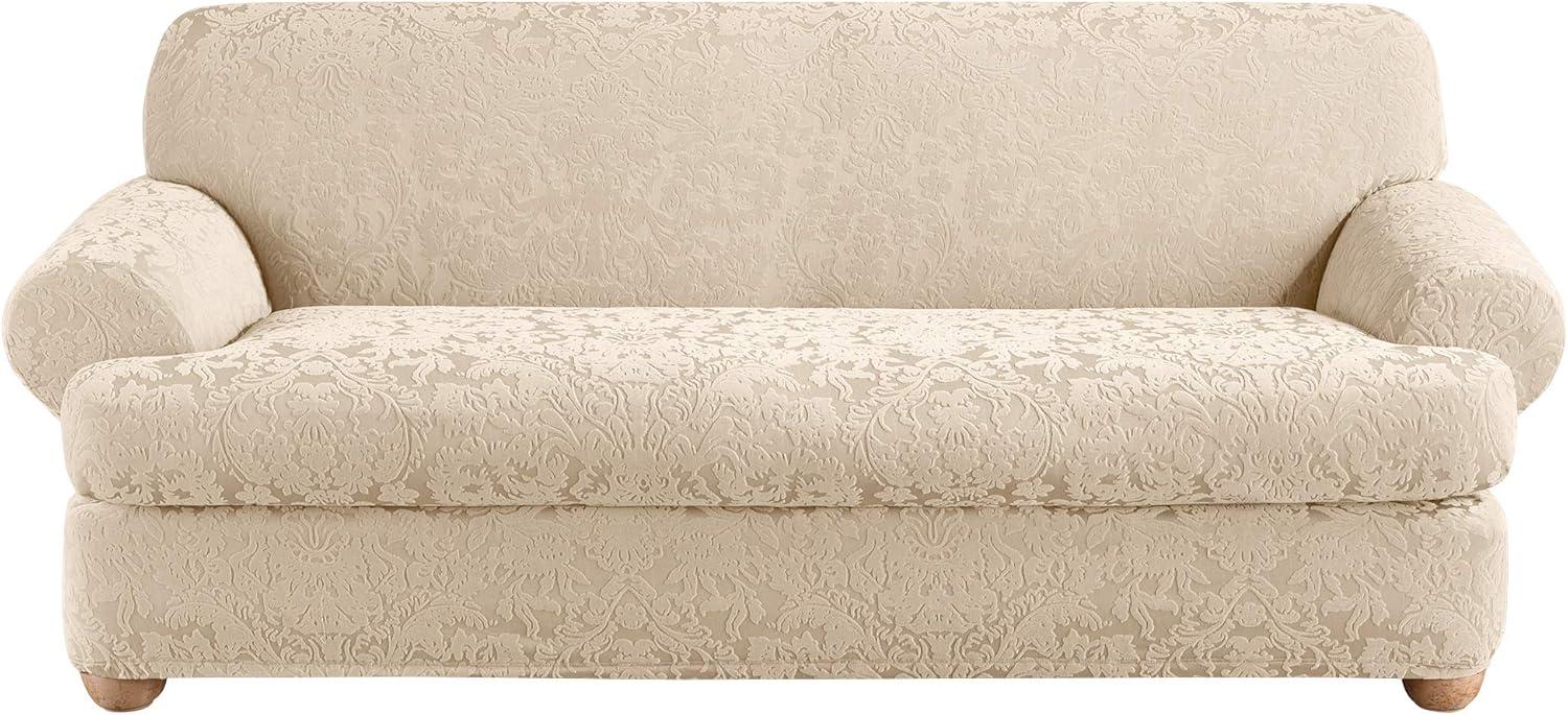 Stretch Jacquard Damask T-Sofa Slipcover - Sure Fit