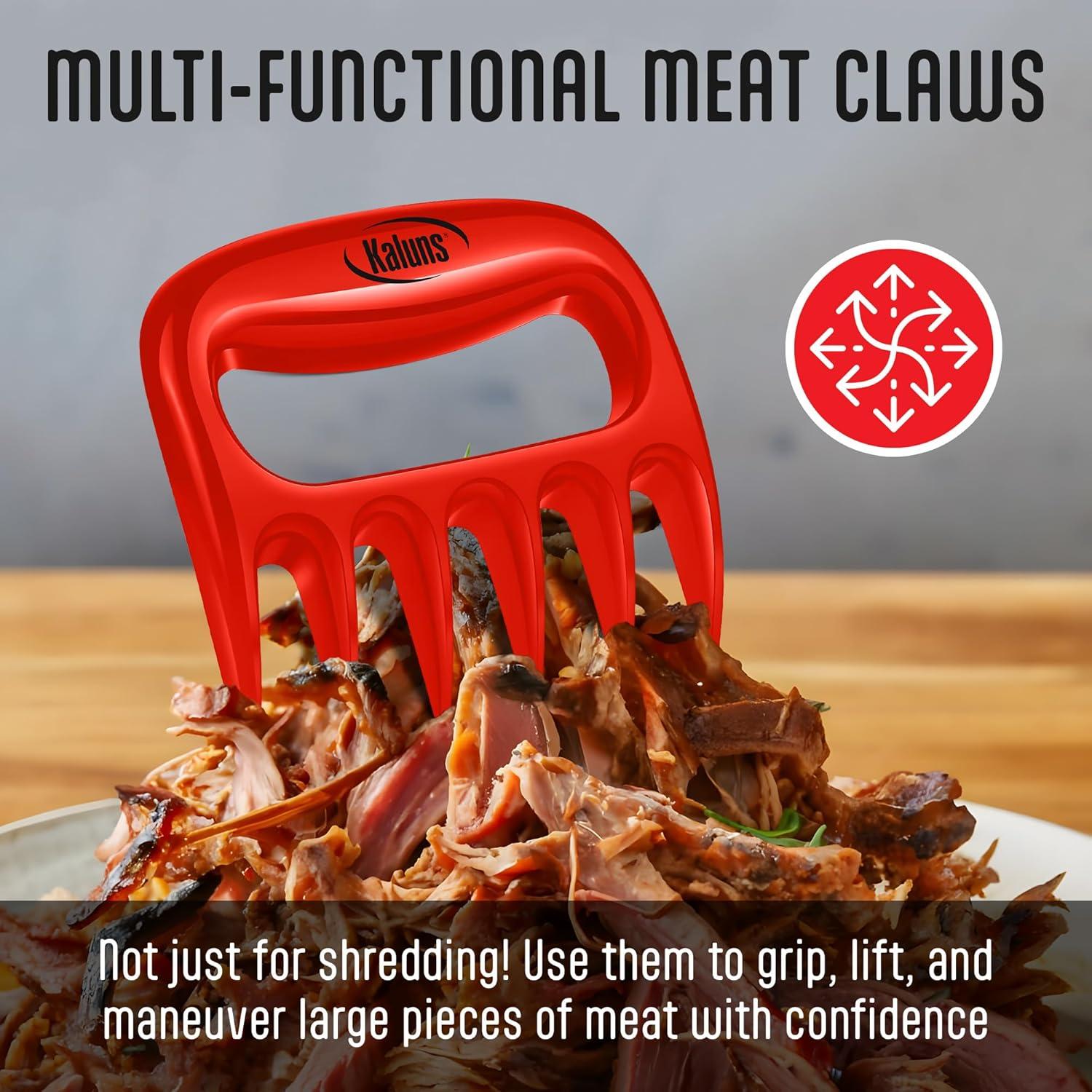 Kaluns Meat Claws Chicken Shredder Tool Kitchen Gadget BBQ Accessories, Red