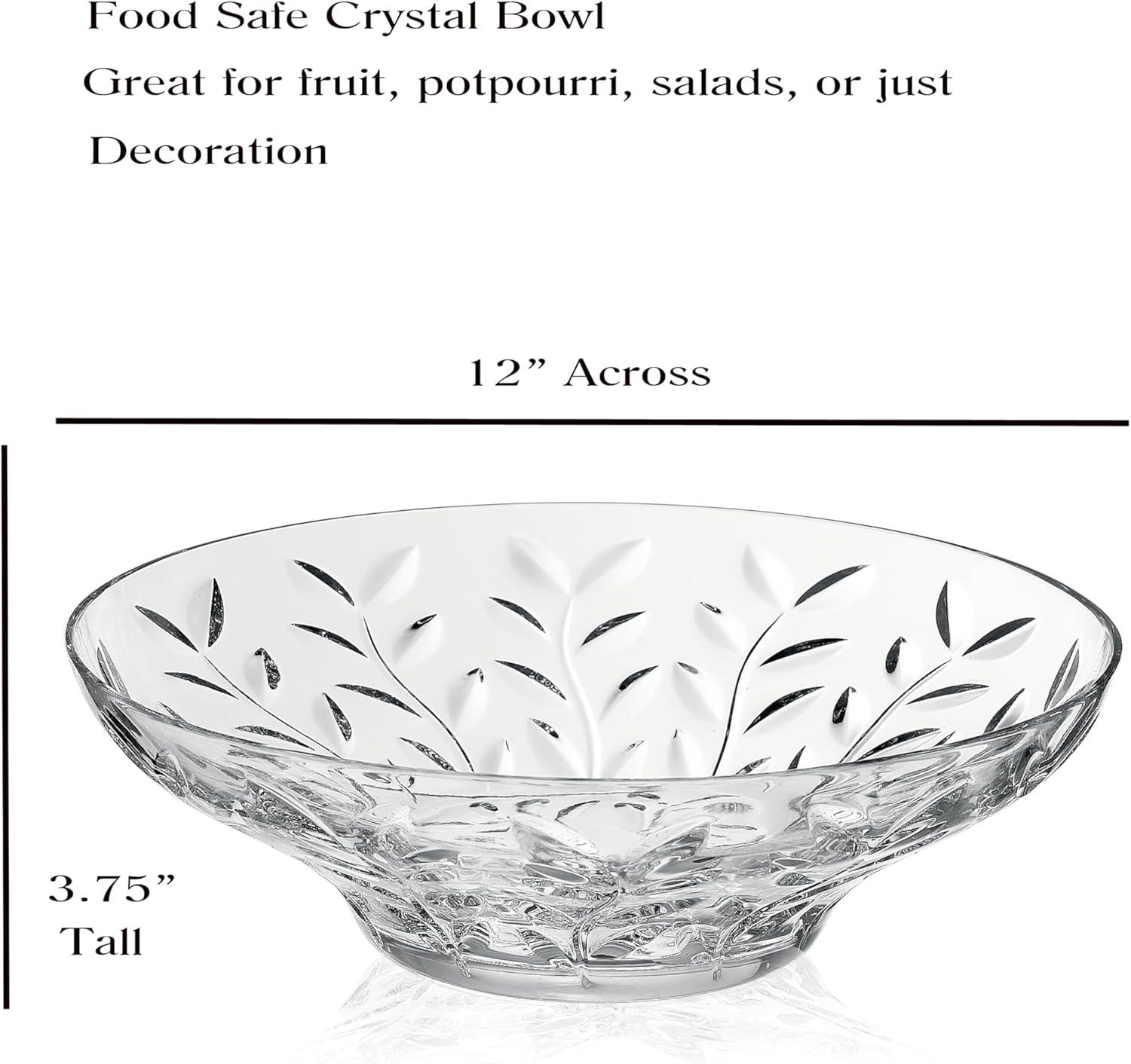 Laurus Crystal Round Glass Bowl, 400ml Capacity