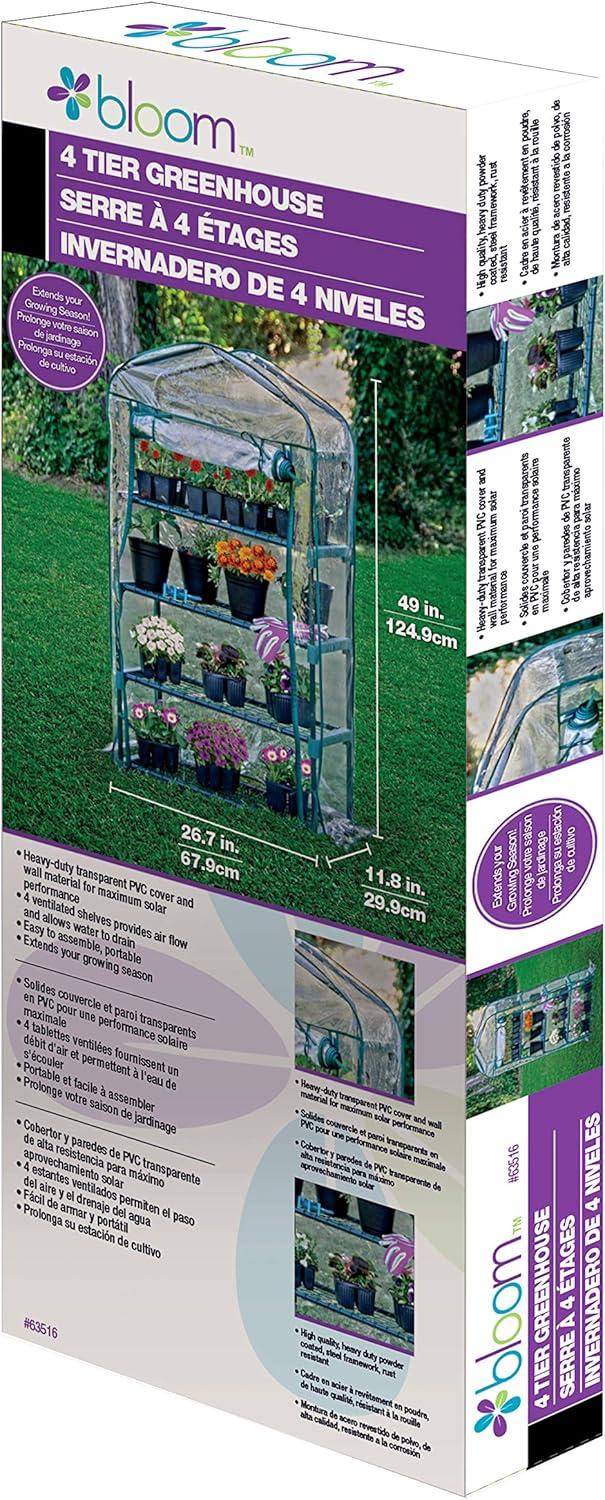 BOND MFG                P Bloom 4 Tier Greenhouse Green 49X27X12 INCH