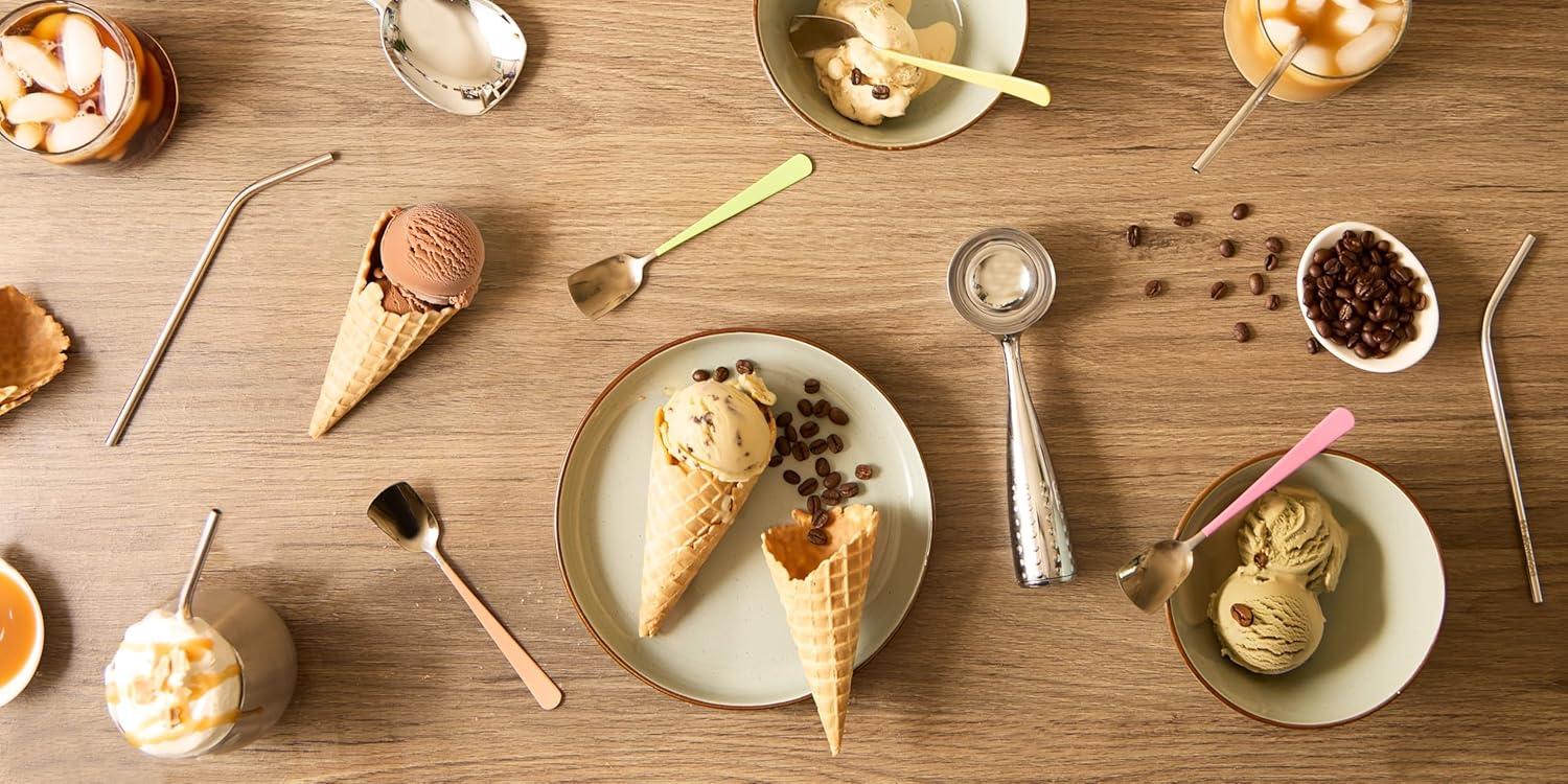 RSVP Endurance Stainless Steel Ice Cream Spoons, Set of 4, Assorted colors