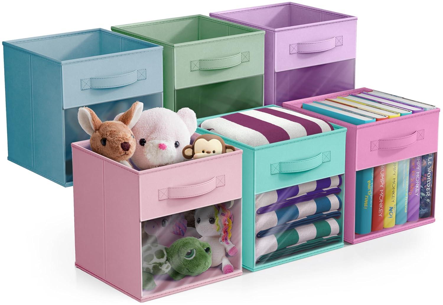 Sorbus Sorbus Storage Bins with Clear Window - 6 Foldable Baskets with Handles