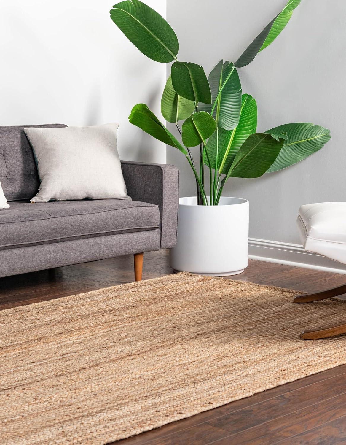 Unique Loom 8'x11' Braided Jute Dhaka Natural Indoor Area Rug