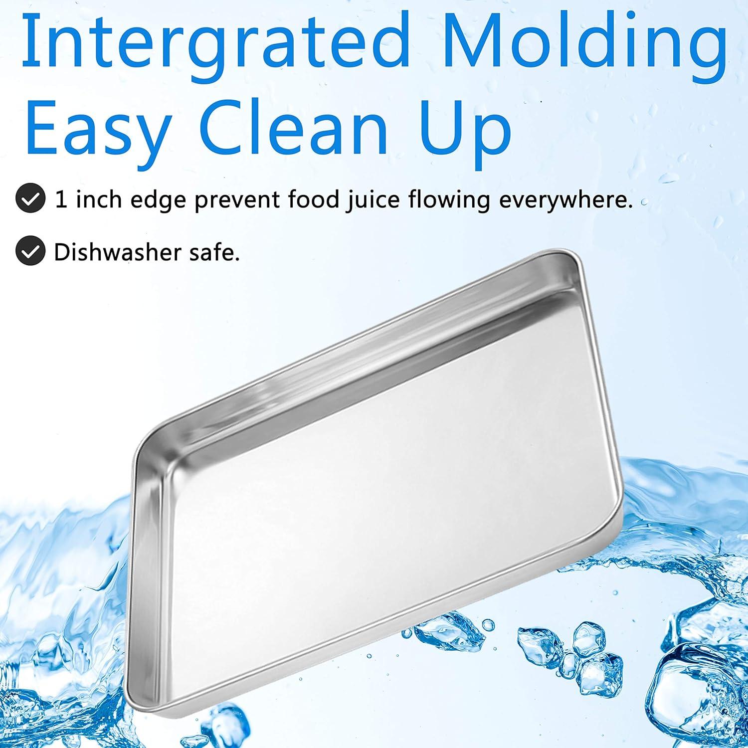 Anadea Baking Sheets Set Of 5, Stainless Steel Baking Pan Tray Cookie Sheet, Size 10 X 8 X 1 Inch, Non Toxic & Healthy, Rust Free & Easy Clean | Wayfair