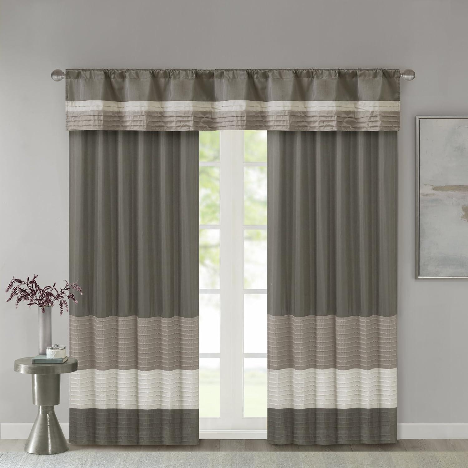 Madison Park Amherst Polyoni Pintuck Single Window Valance