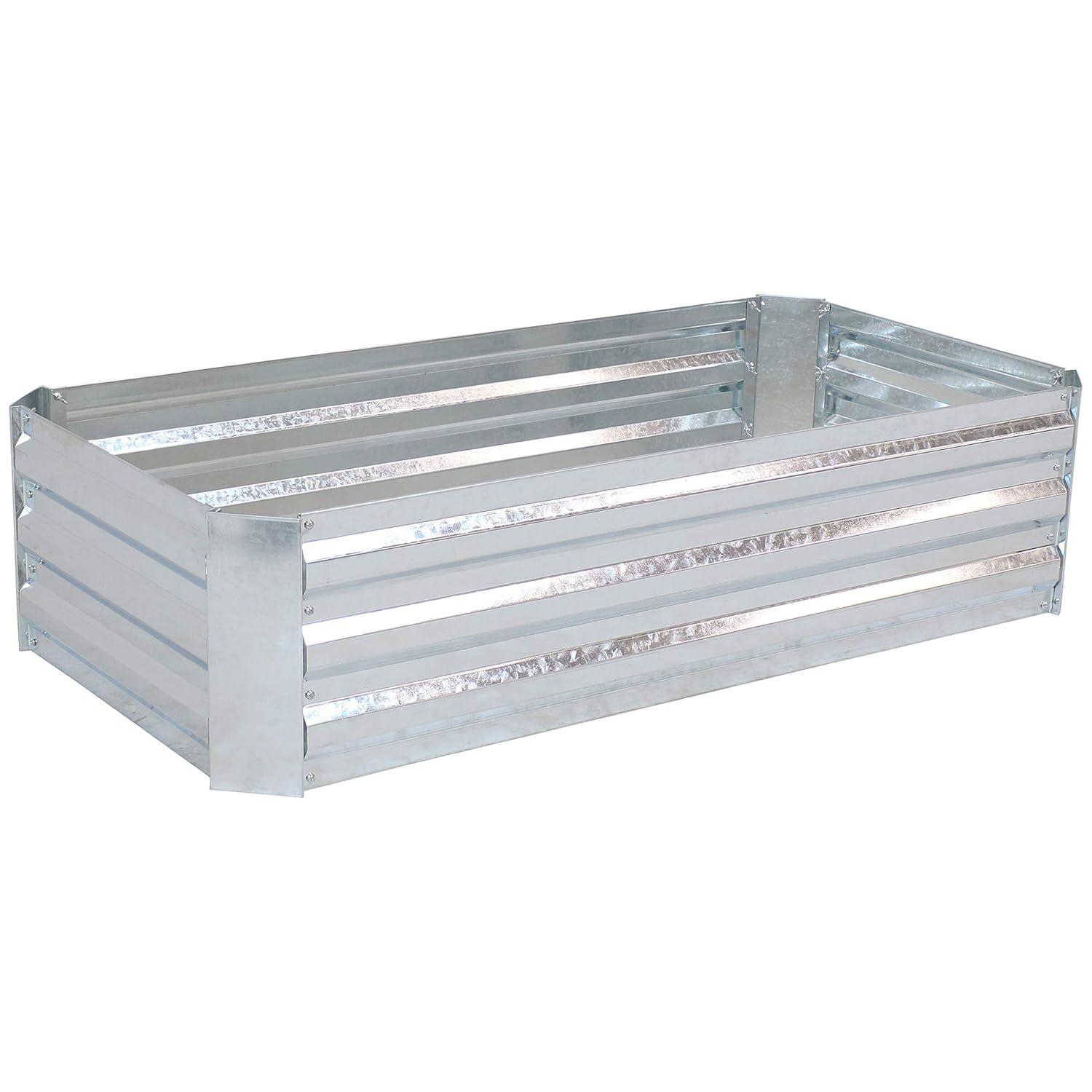 Arlmont & Co. Ippolito Rectangular Galvanized Steel Raised Garden Bed