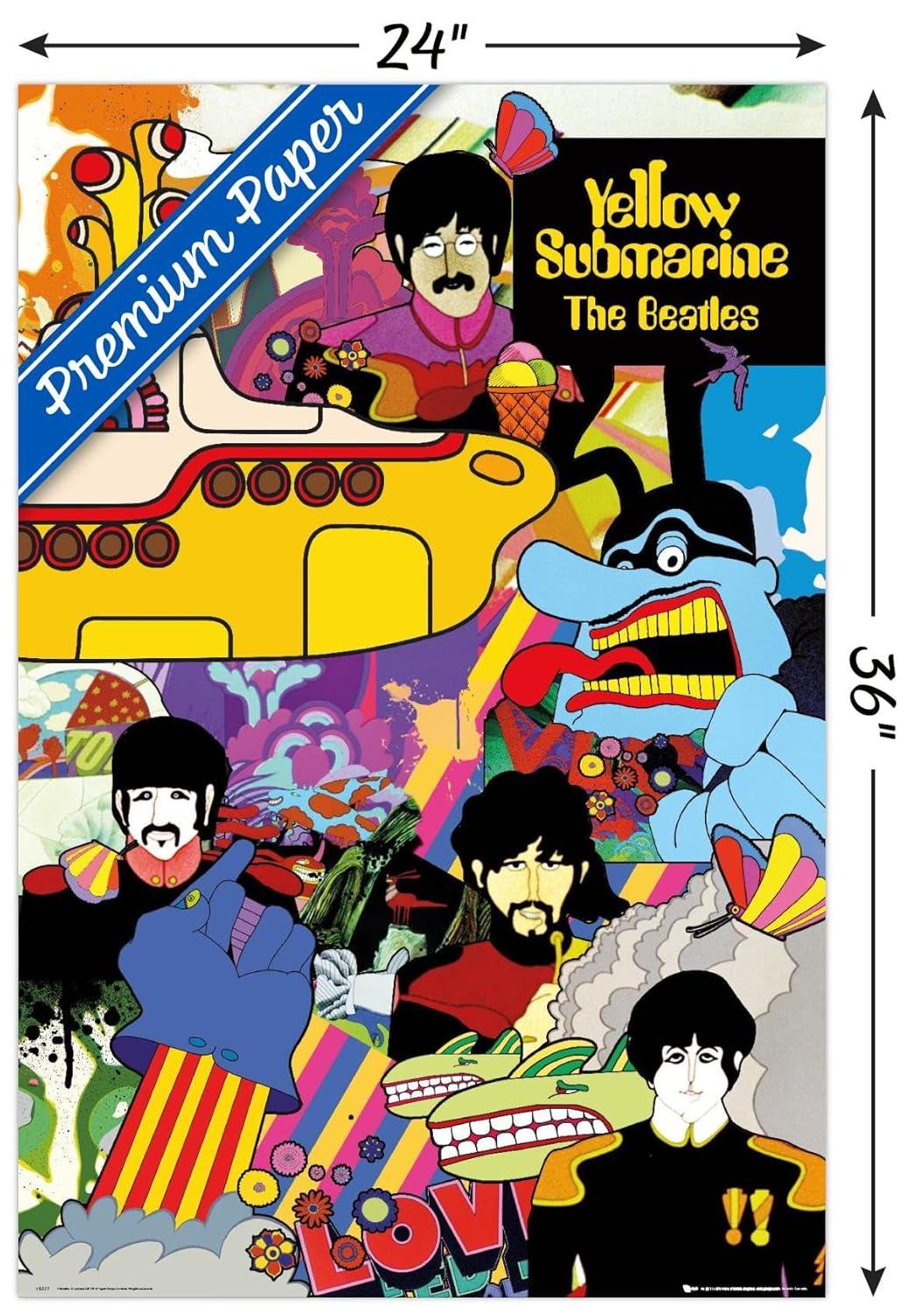 24X36 The Beatles - Submarine Collage Wall Poster, 24" x 36"