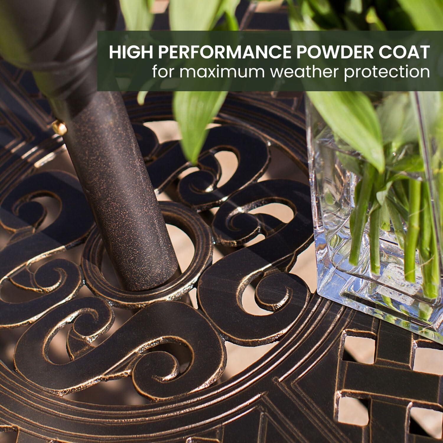 Hanover Outdoor Manor Juego de Comedor para Exterior de 9 Piezas con 8 Balancines Giratorios, Cedro/bronce