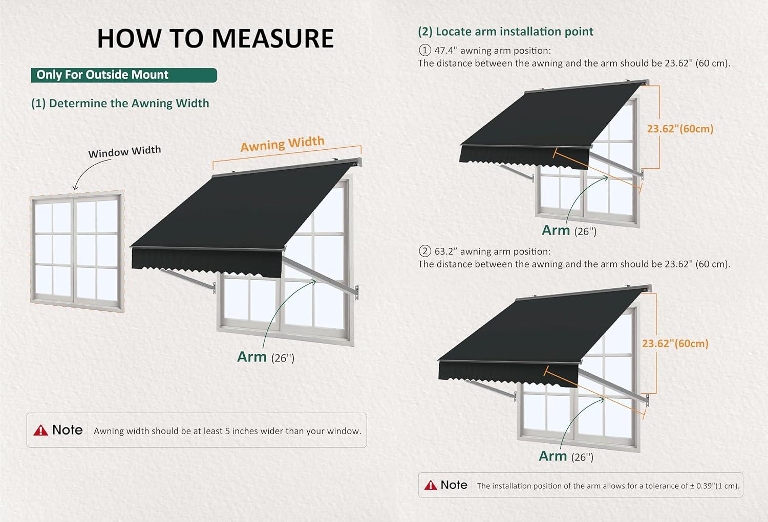 MCombo Polyester Cover Patio Window Awning, Manual Retractable Sunshade Canopy & Reviews | Wayfair