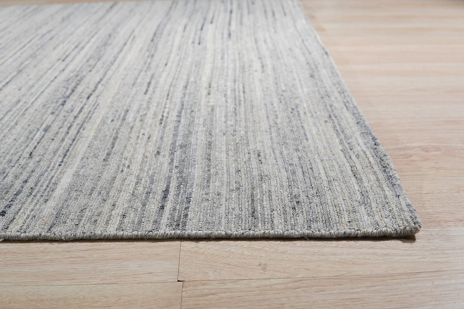 EORC Natural IVORY Hand-Knotted Wool Modern Lori Baft  Design Solid Color Rug