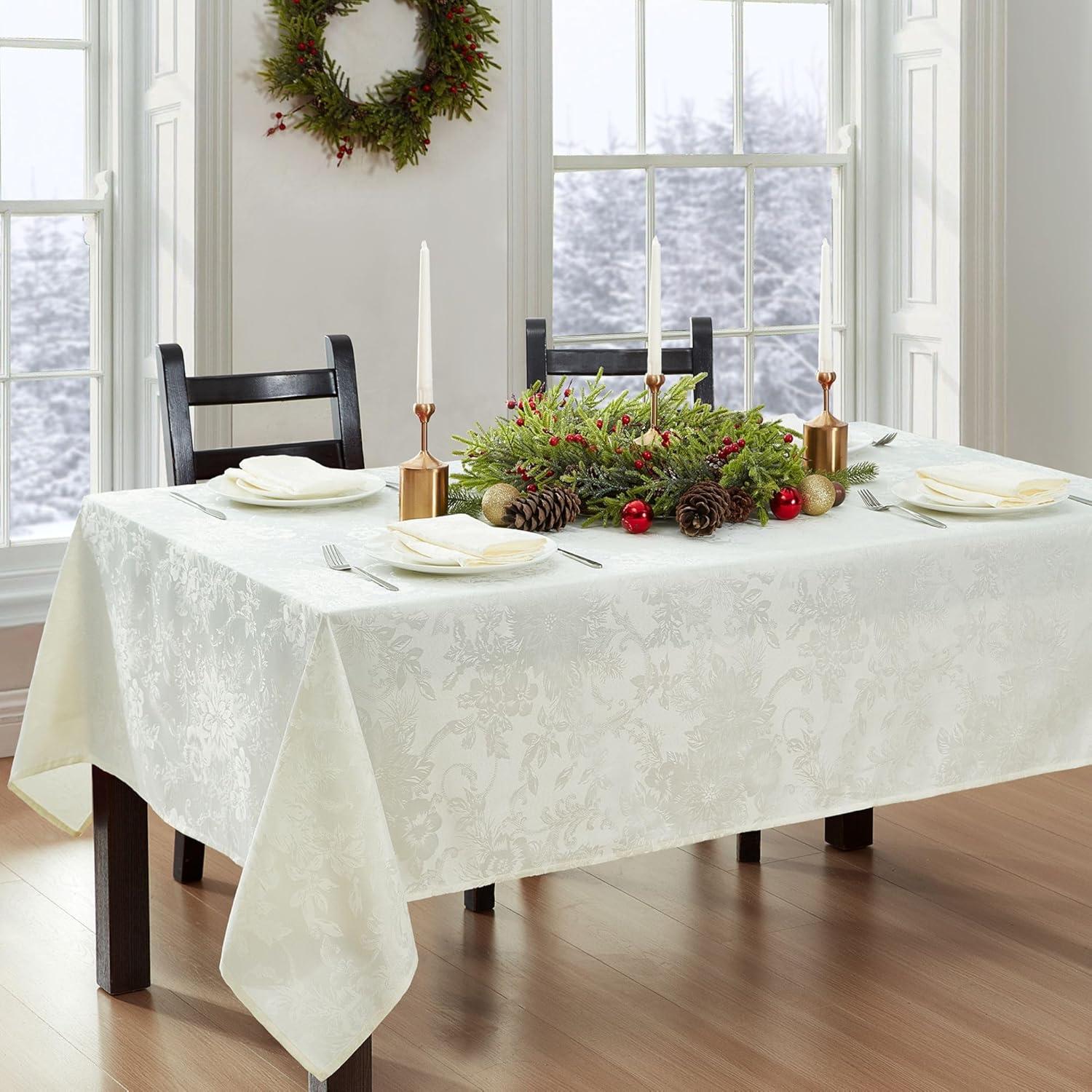 Astoria Grand Tilghman Poinsettia Floral Woven Tablecloth